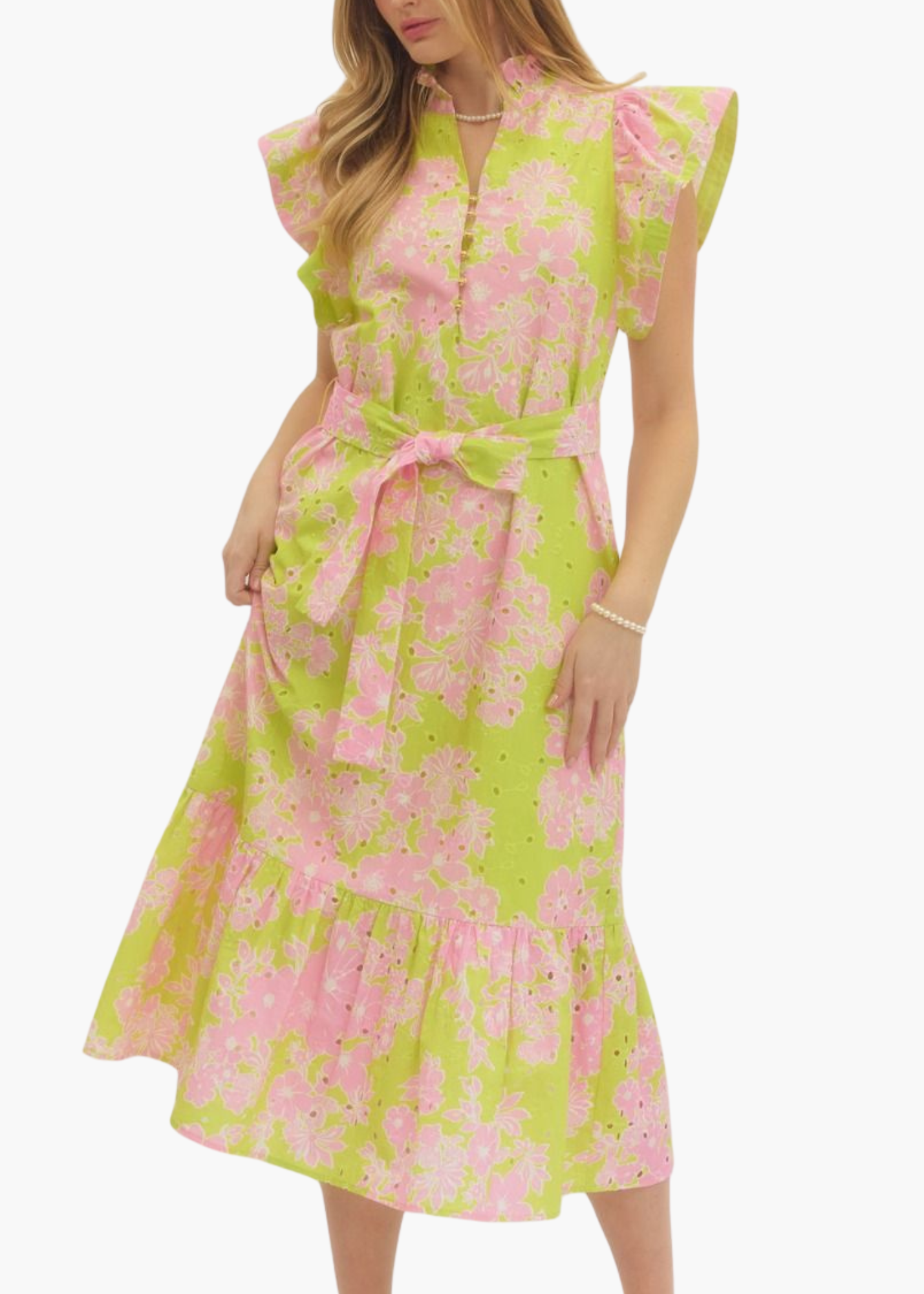 Miller Dress in Chartreuse