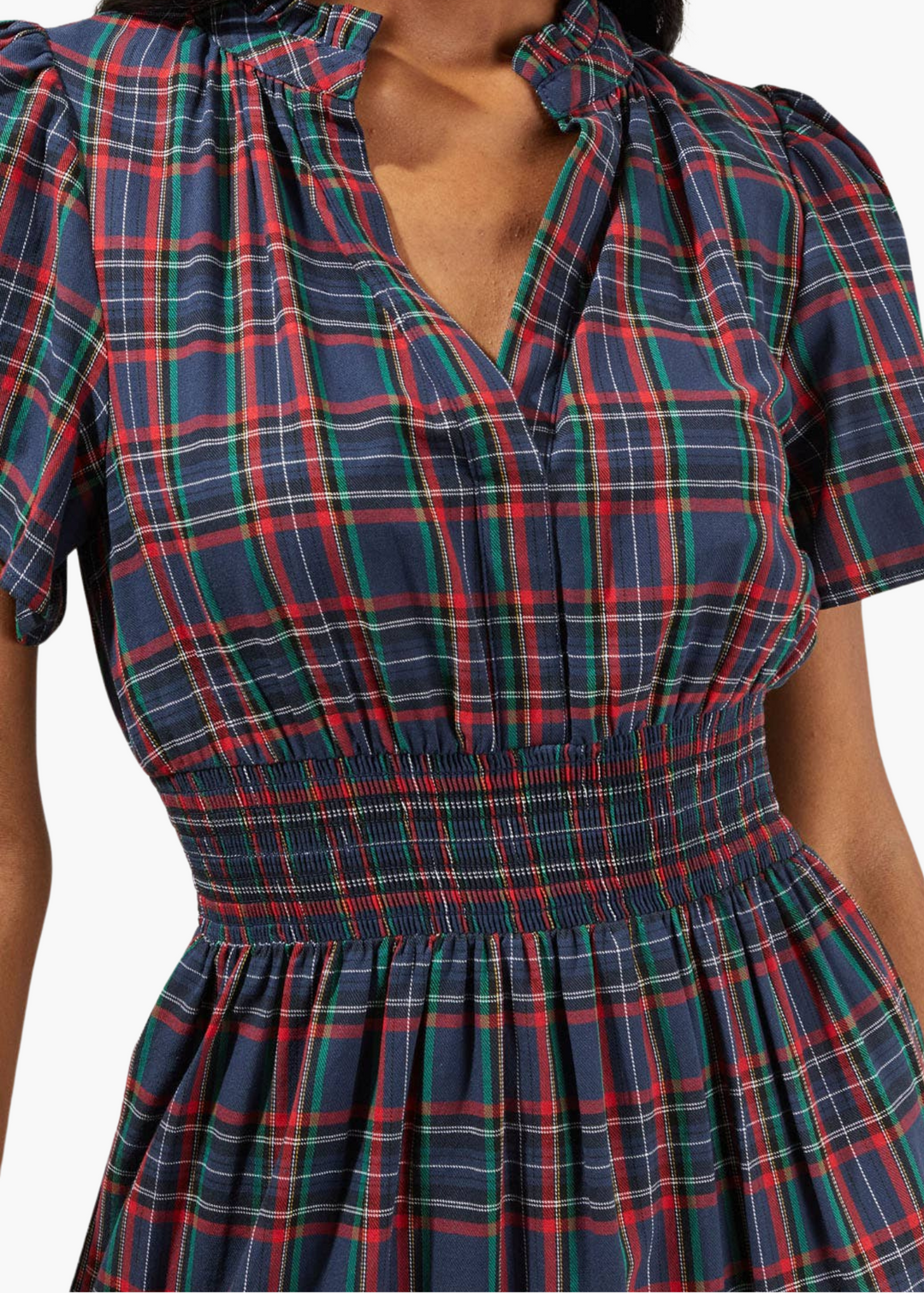 Miley Plaid Palmer Poplin Tiered Maxi Dress