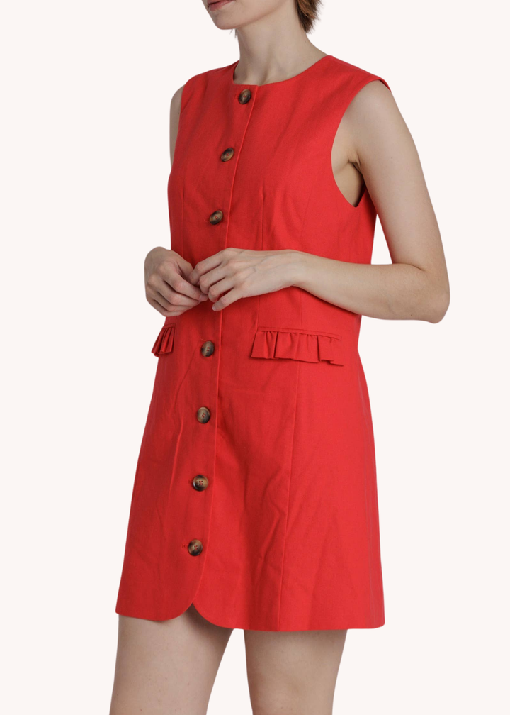 Amelia Mini Shift Dress in Poppy Red