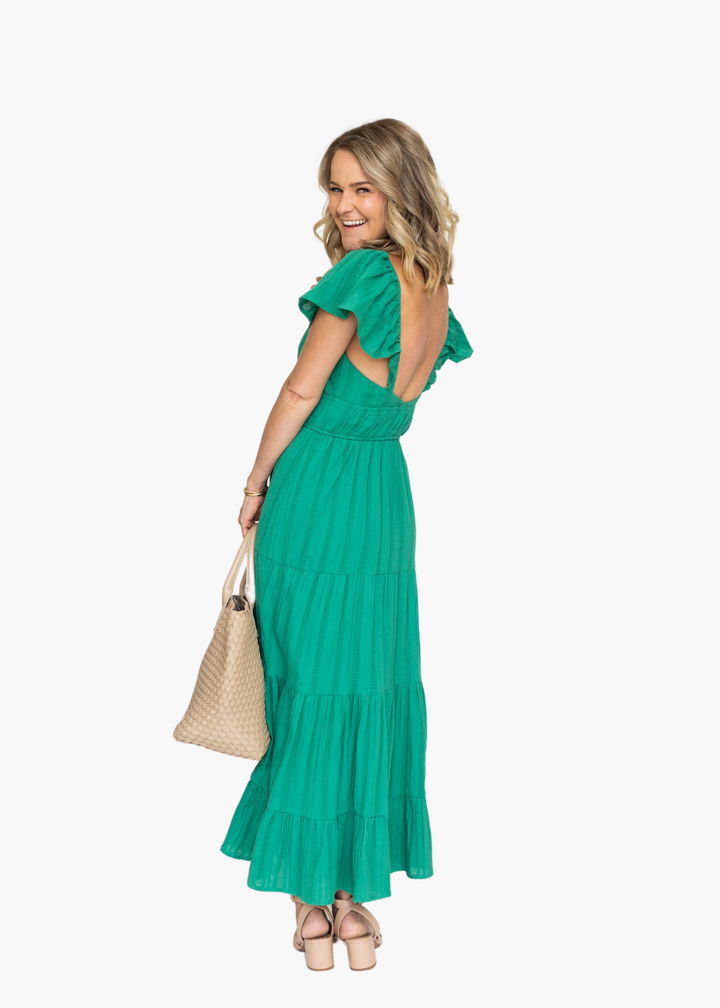 Riley Textured Cotton Maxi Dress