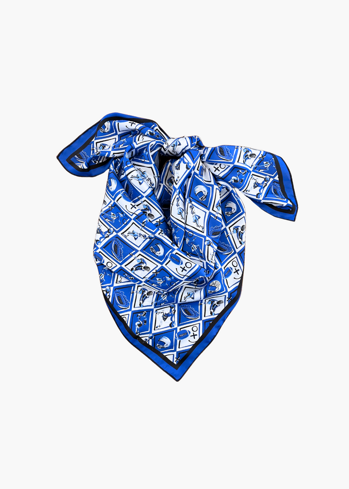 Blue + Black Checkerboard Gameday Scarf