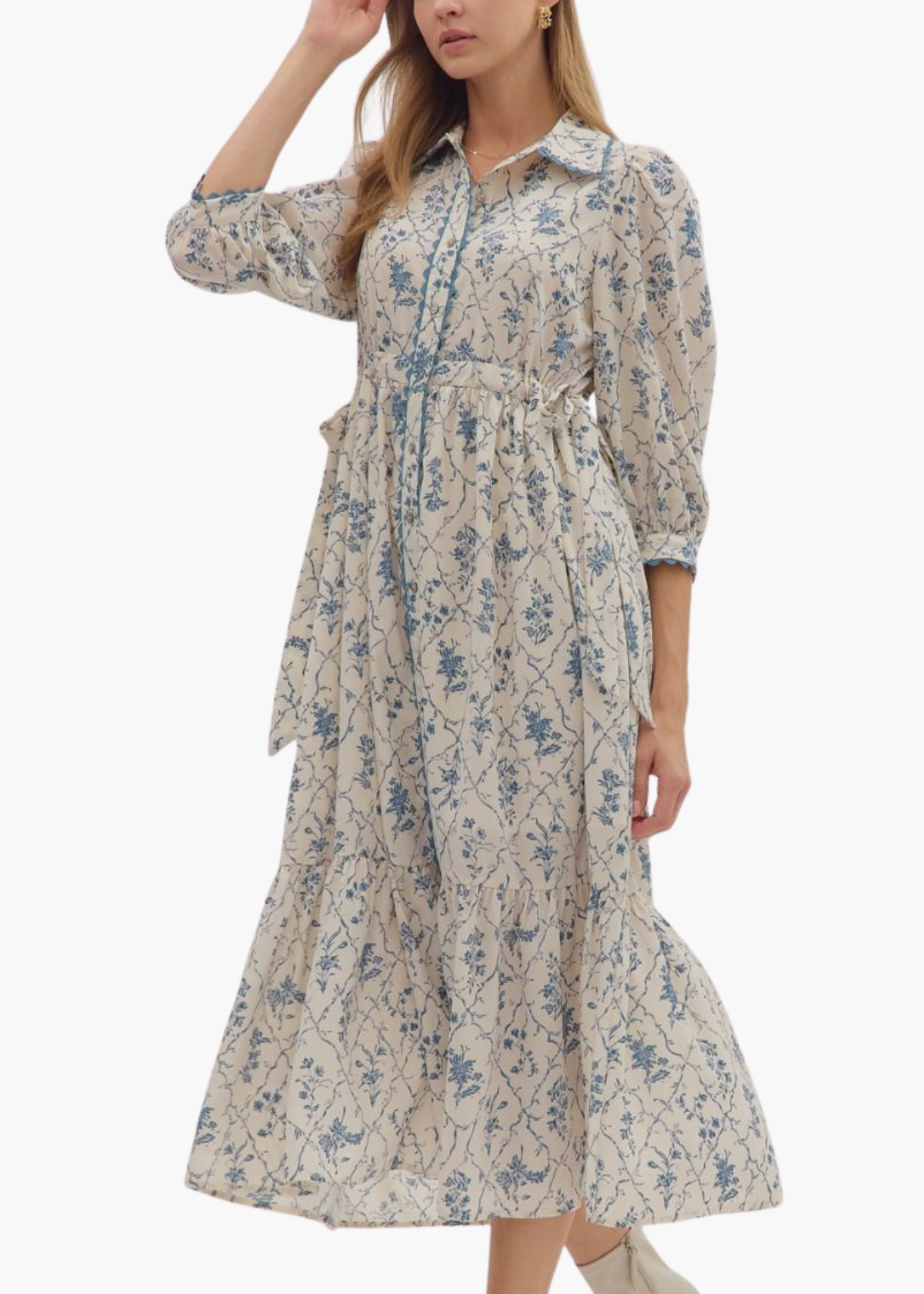 Fallon Midi Dress in English Garden