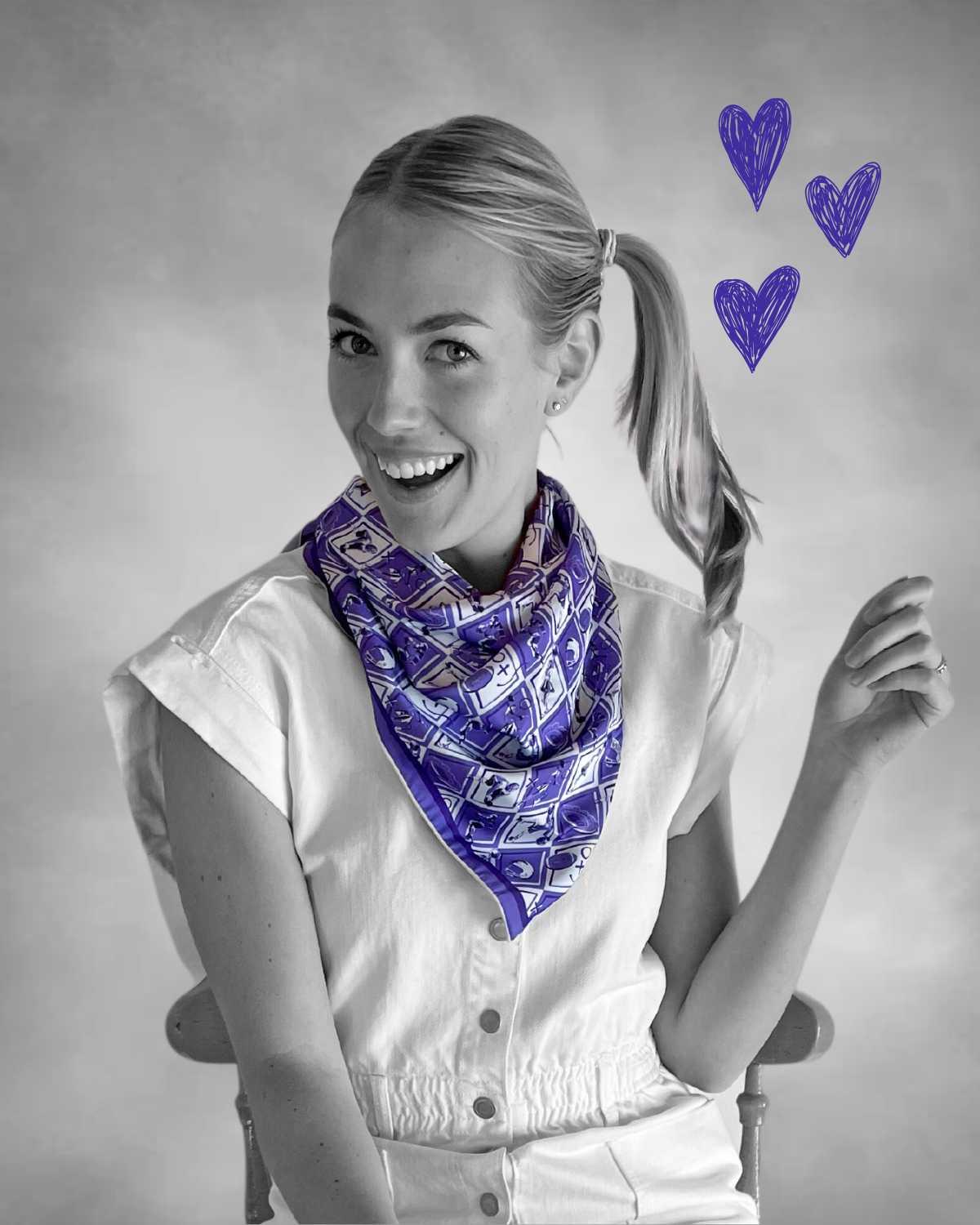 Purple + Black Checkerboard Gameday Scarf