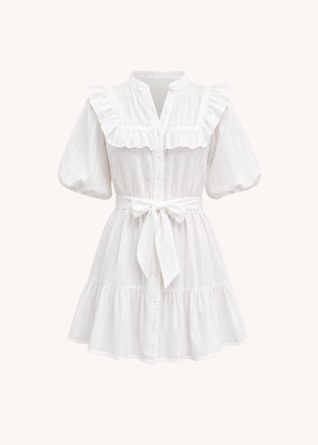 fancy mini dress UD2191 Ruffle Shoulder Cotton Novelty Mini Dress M