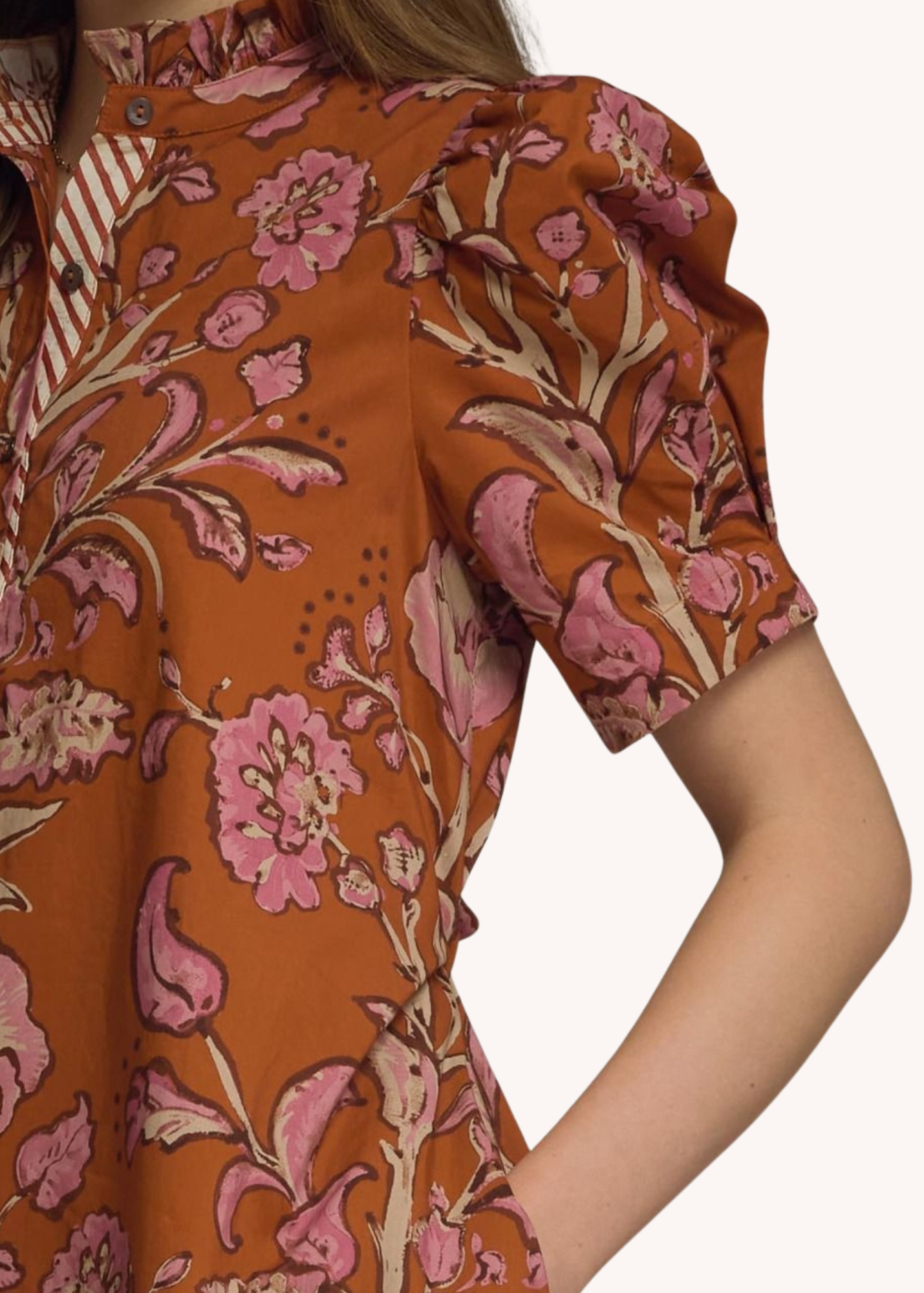 Abigail Mini Dress in Rust