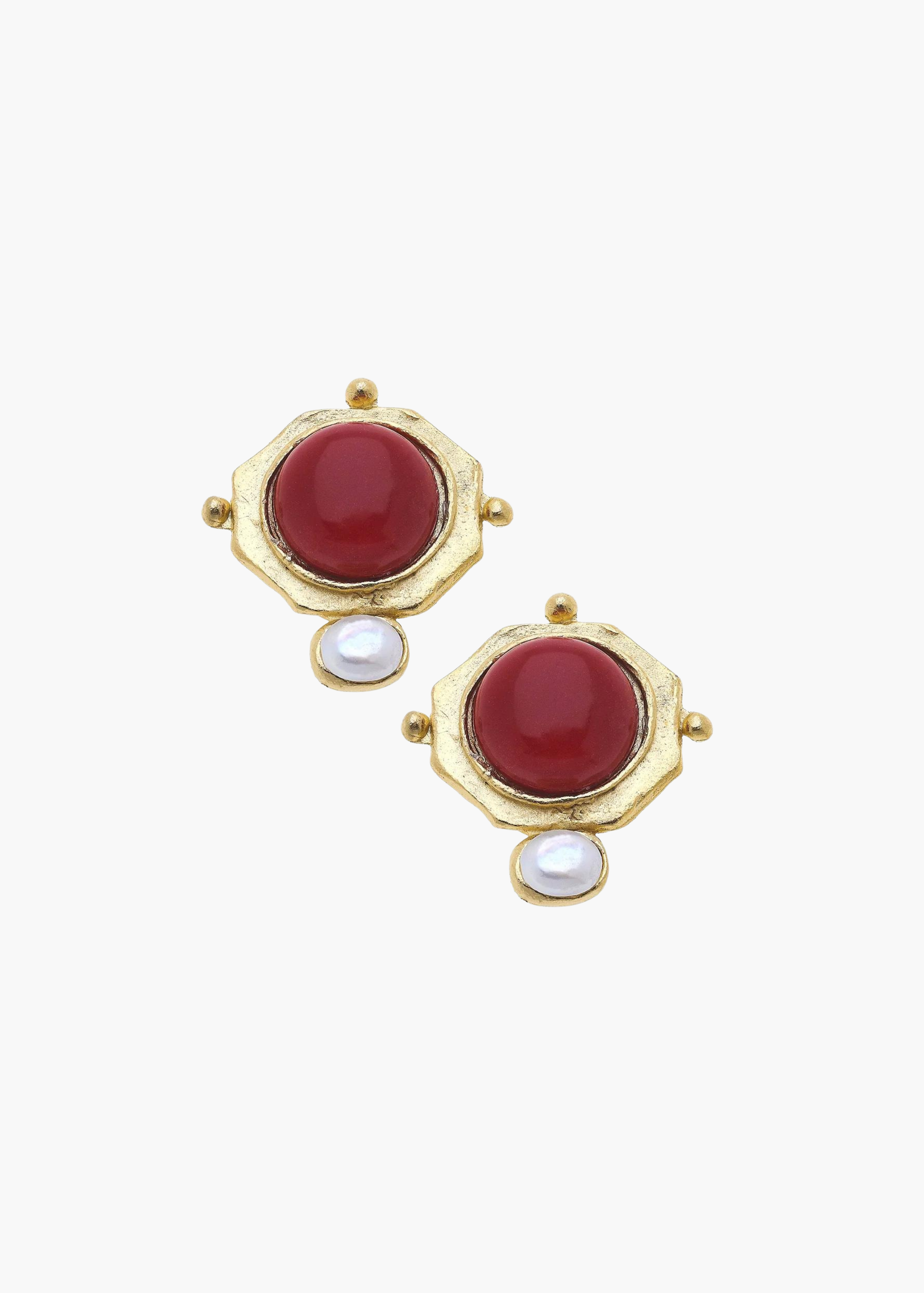 Becca Studs in Ruby Jade