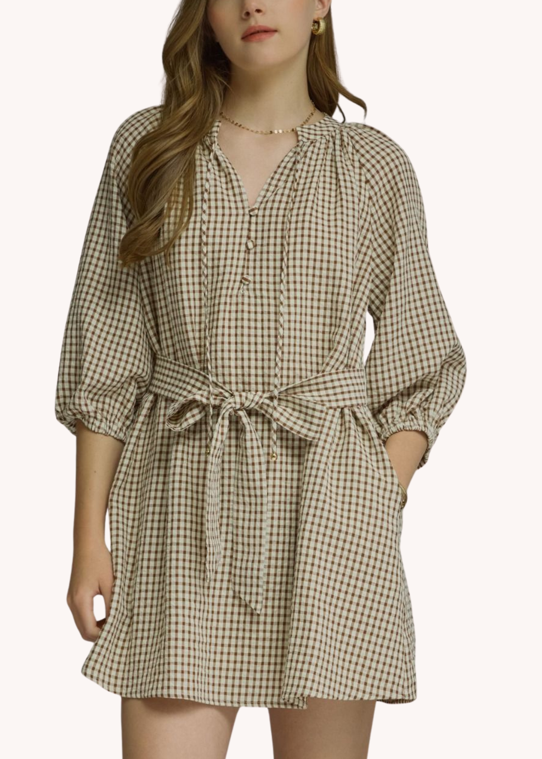 Anderson Mini Dress in Brown S