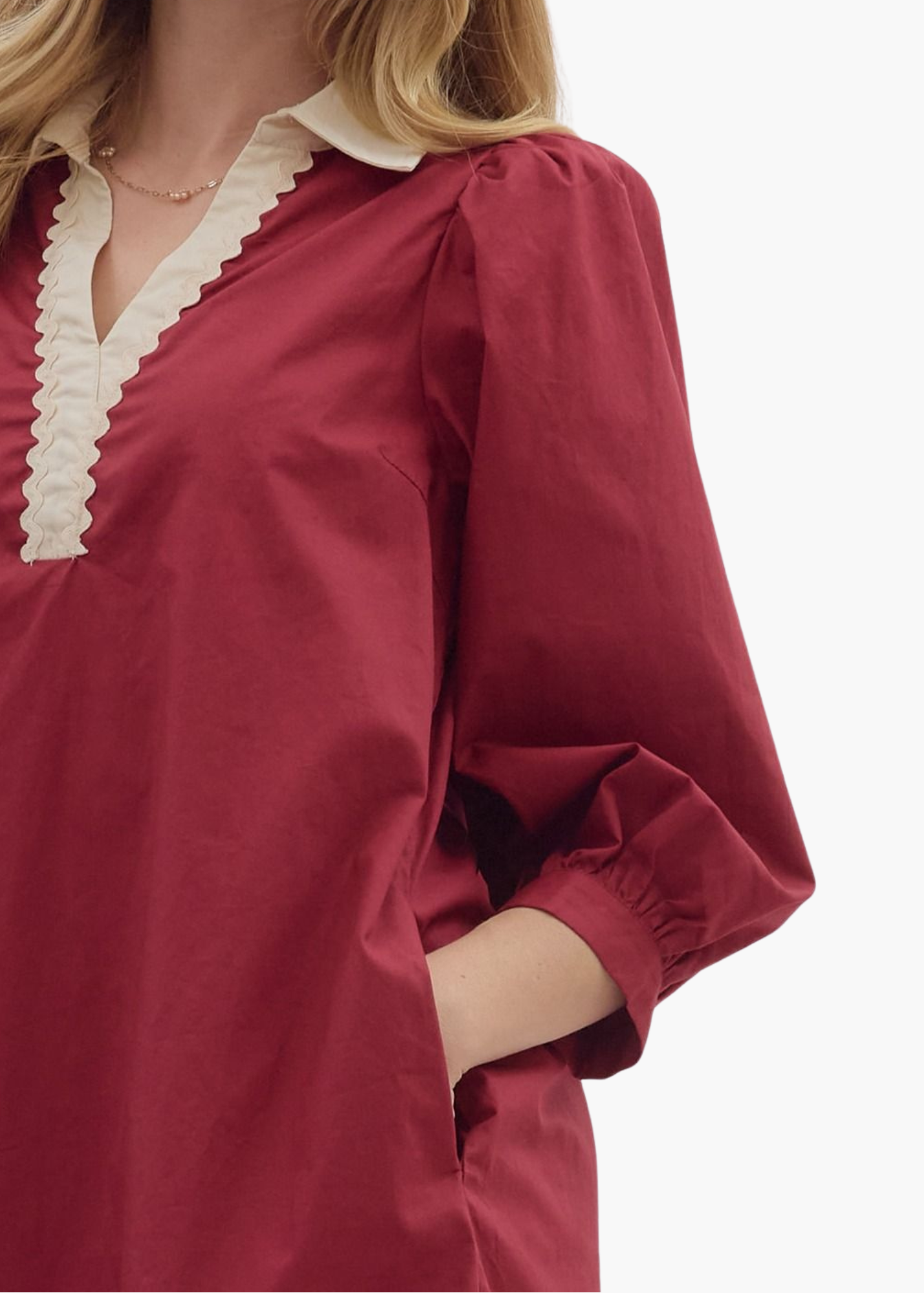 Lina Mini Dress in Garnet