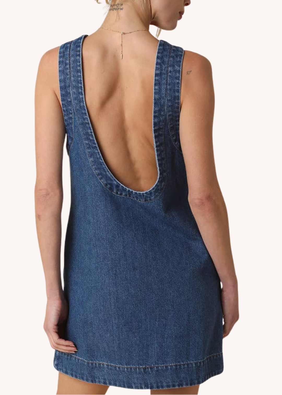 Livia Open-Back Denim Shift Dress