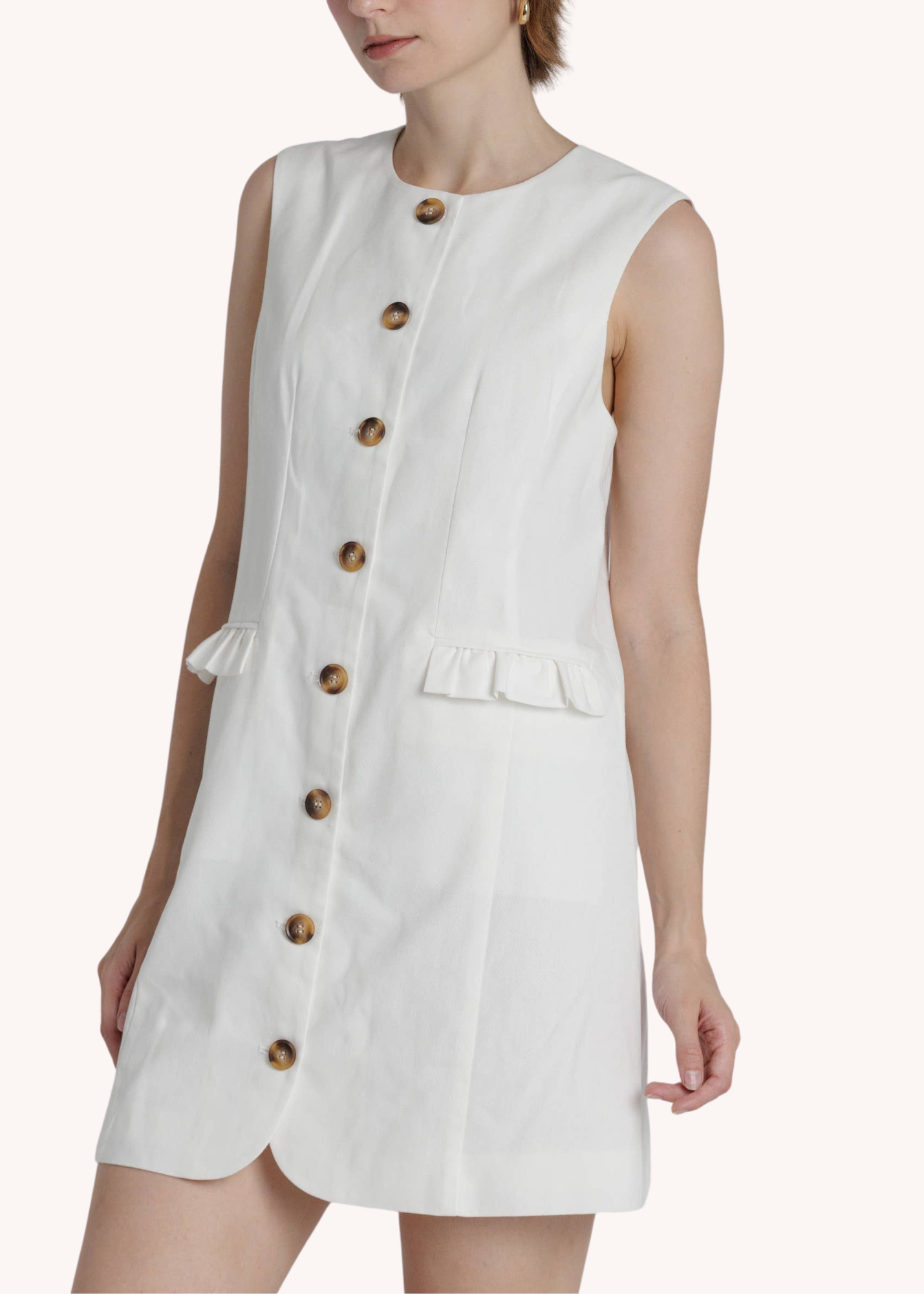 Amelia Mini Shift Dress in White