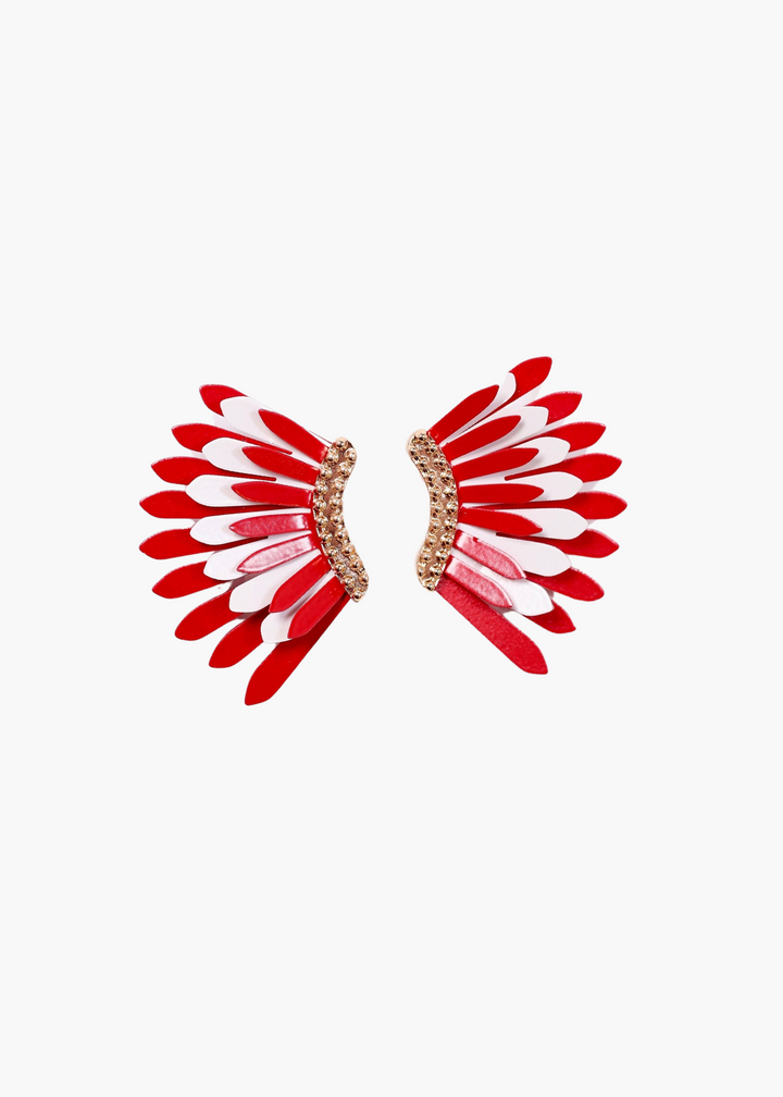 Fernie Metal Fan Earring in Red