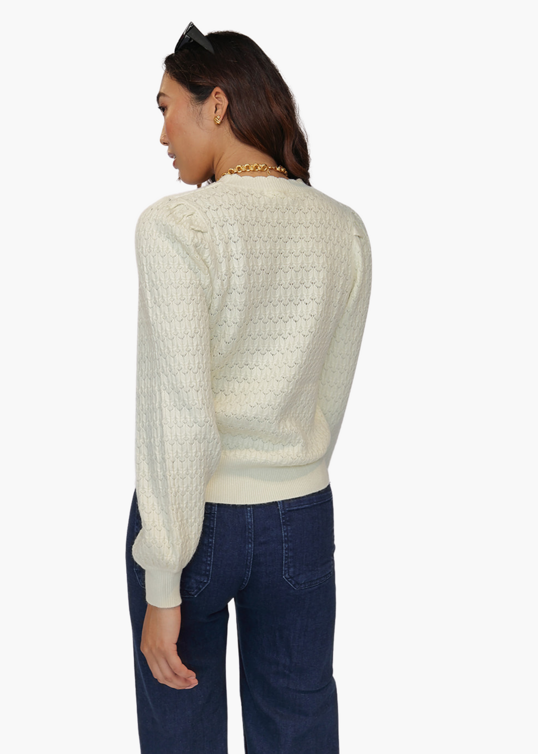 Reagan Knit Sweater in Ivory