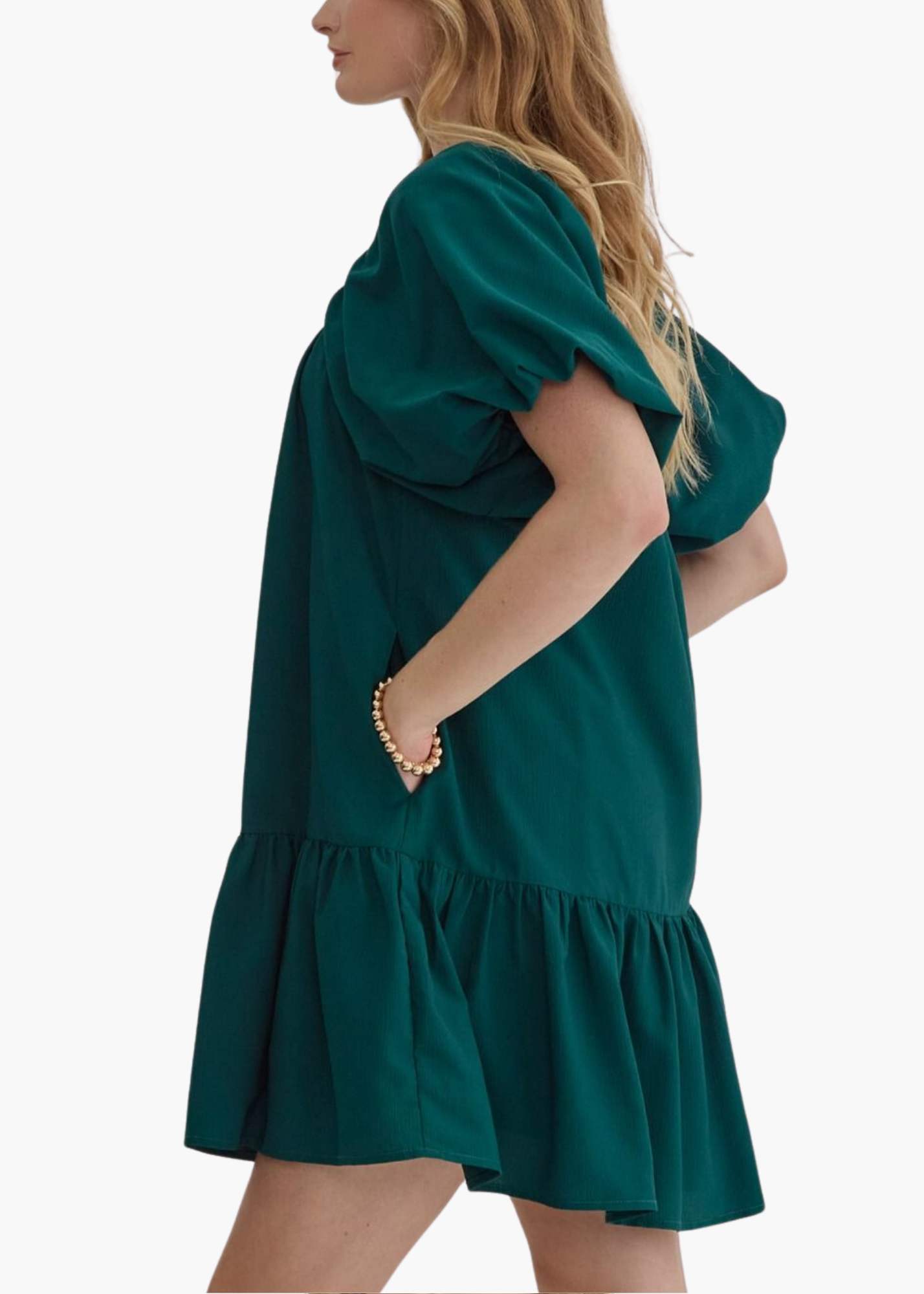 Maisie Mini Dress in Hunter Green