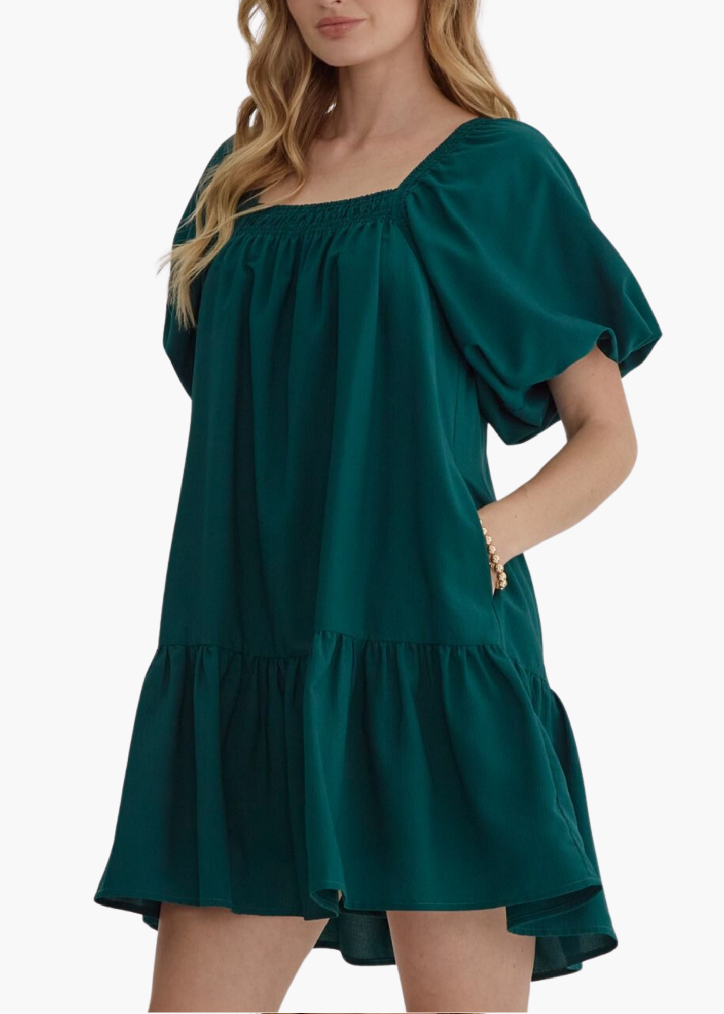 Maisie Mini Dress in Hunter Green