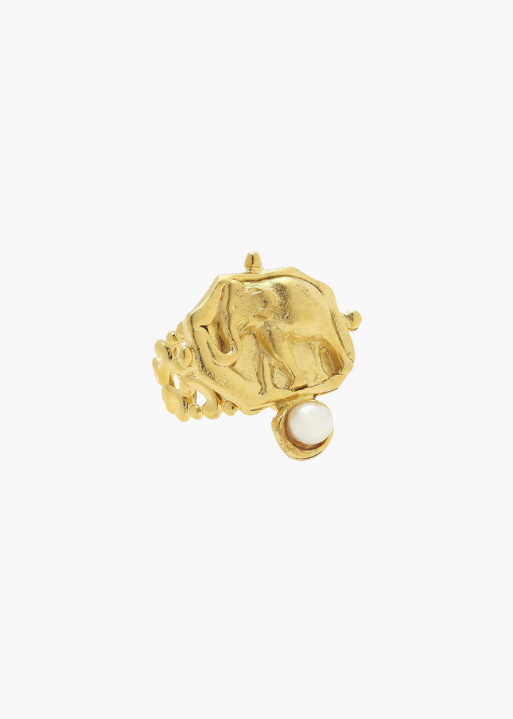 Pearl Elephant Ring