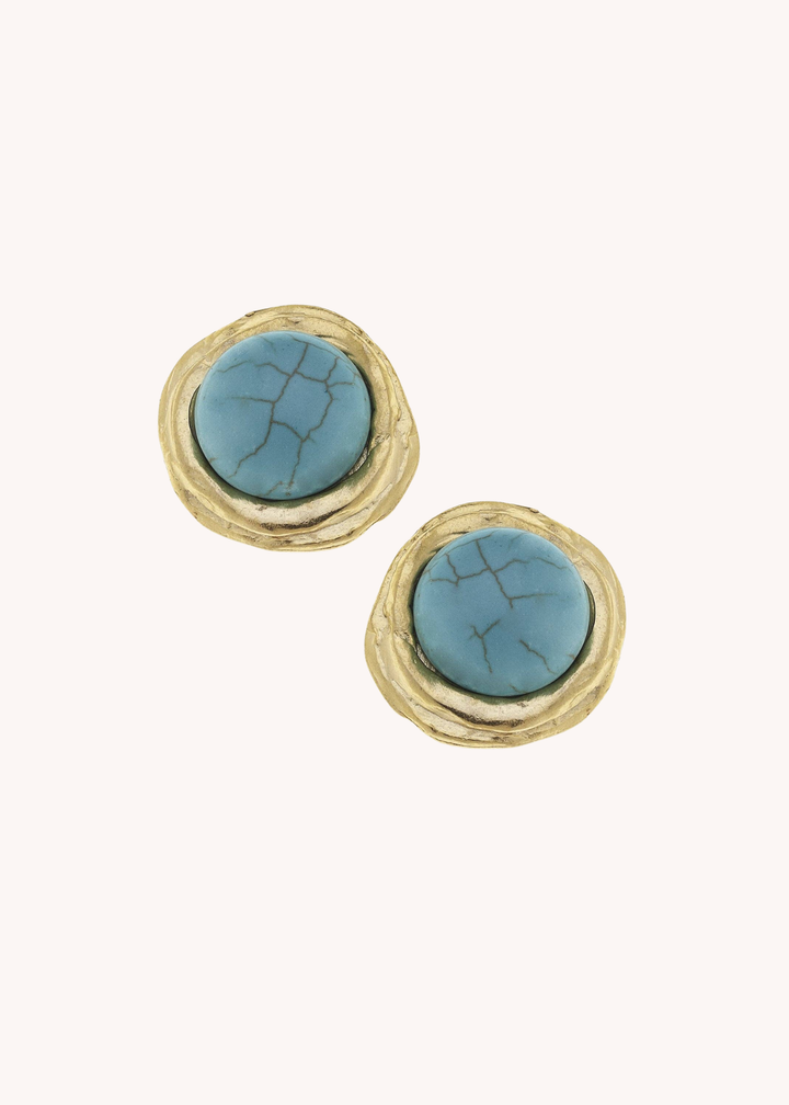 Round Turquoise Studs