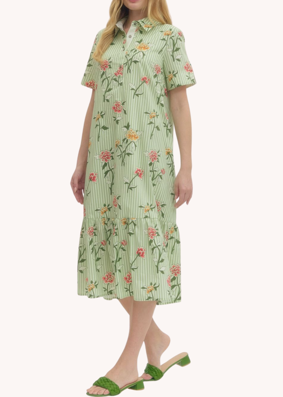 Elizabeth Cotton Midi in Green