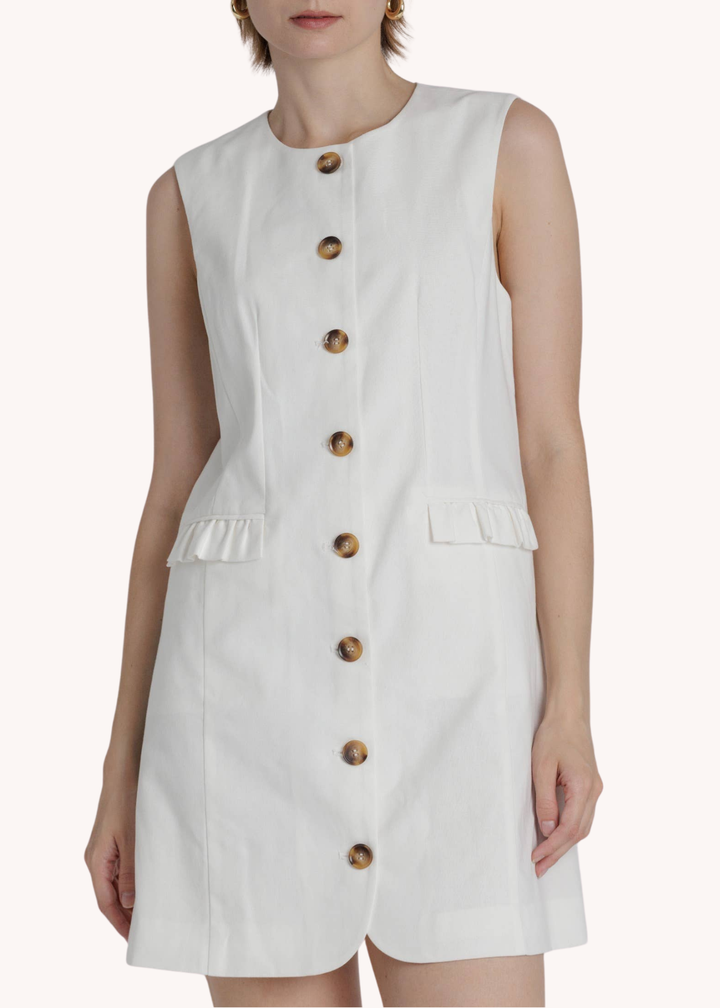 Amelia Mini Shift Dress in White