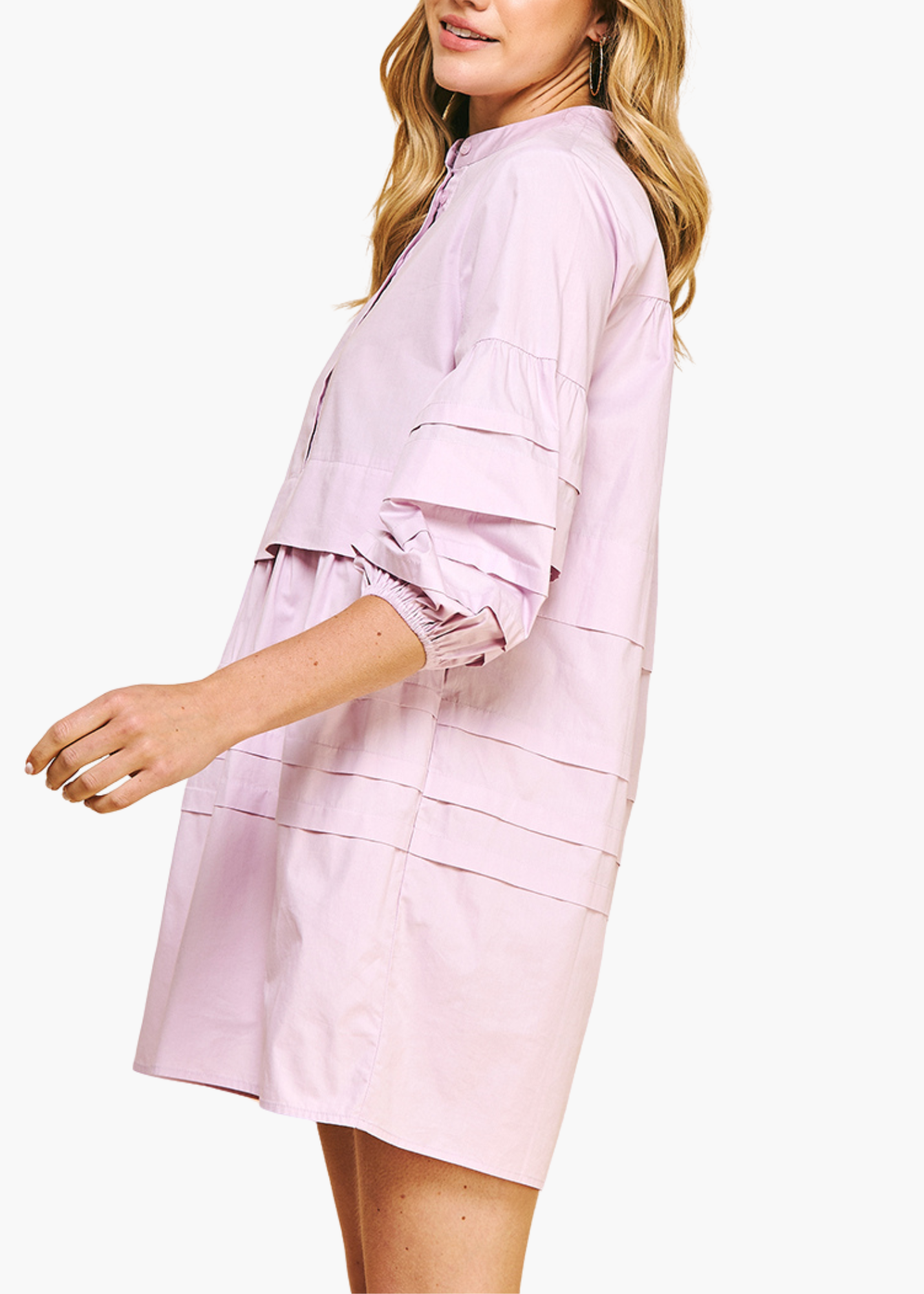 Aidan Tiered Mini Dress in Light Pink