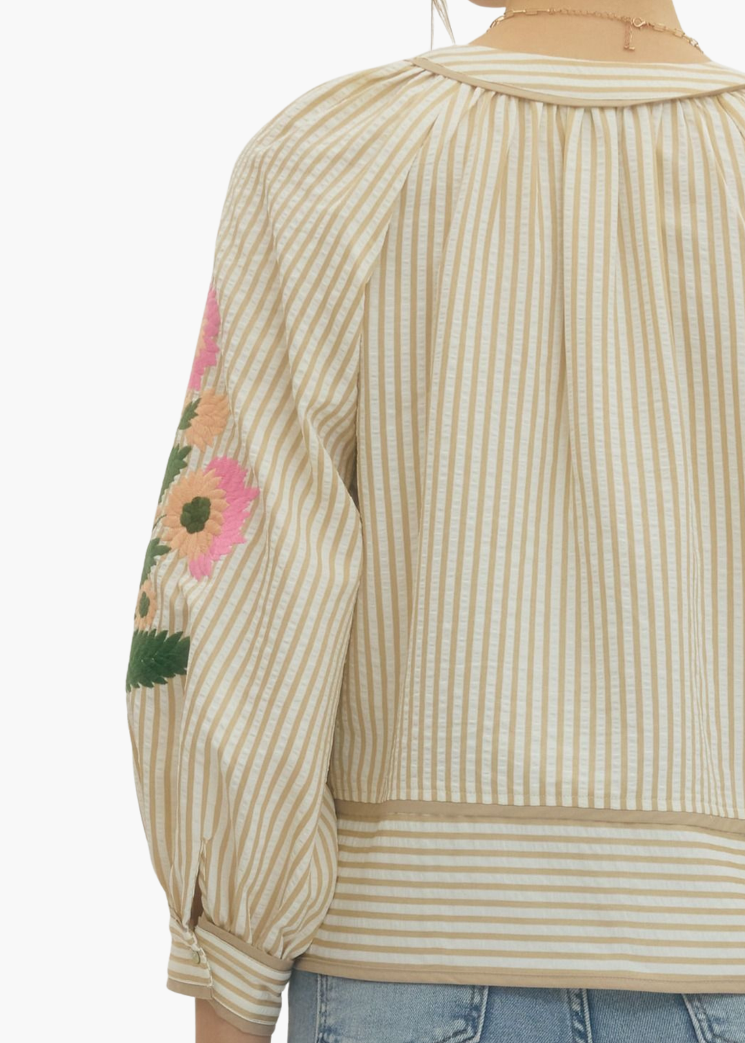 Jaipur Floral Top in Oatmeal