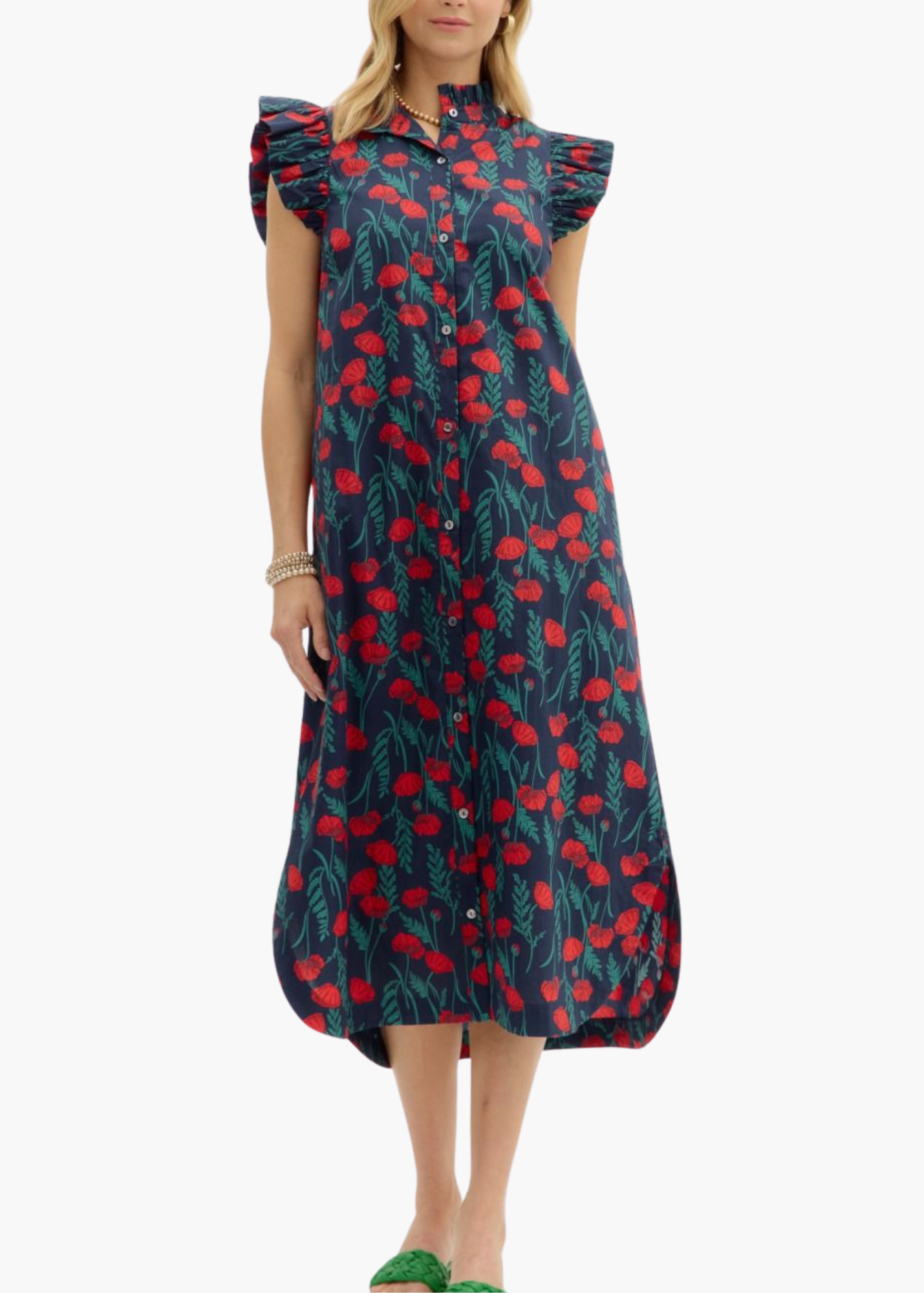 Jen Midi Dress in Navy