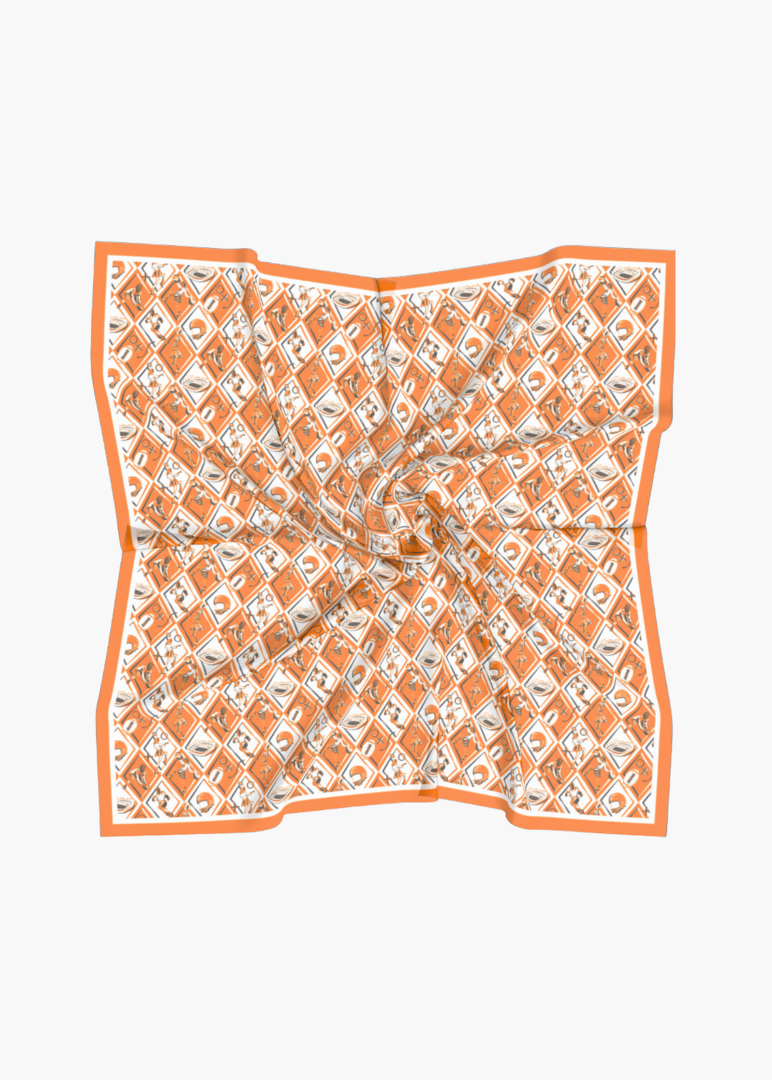 Orange + White + Grey Checkerboard Gameday Scarf