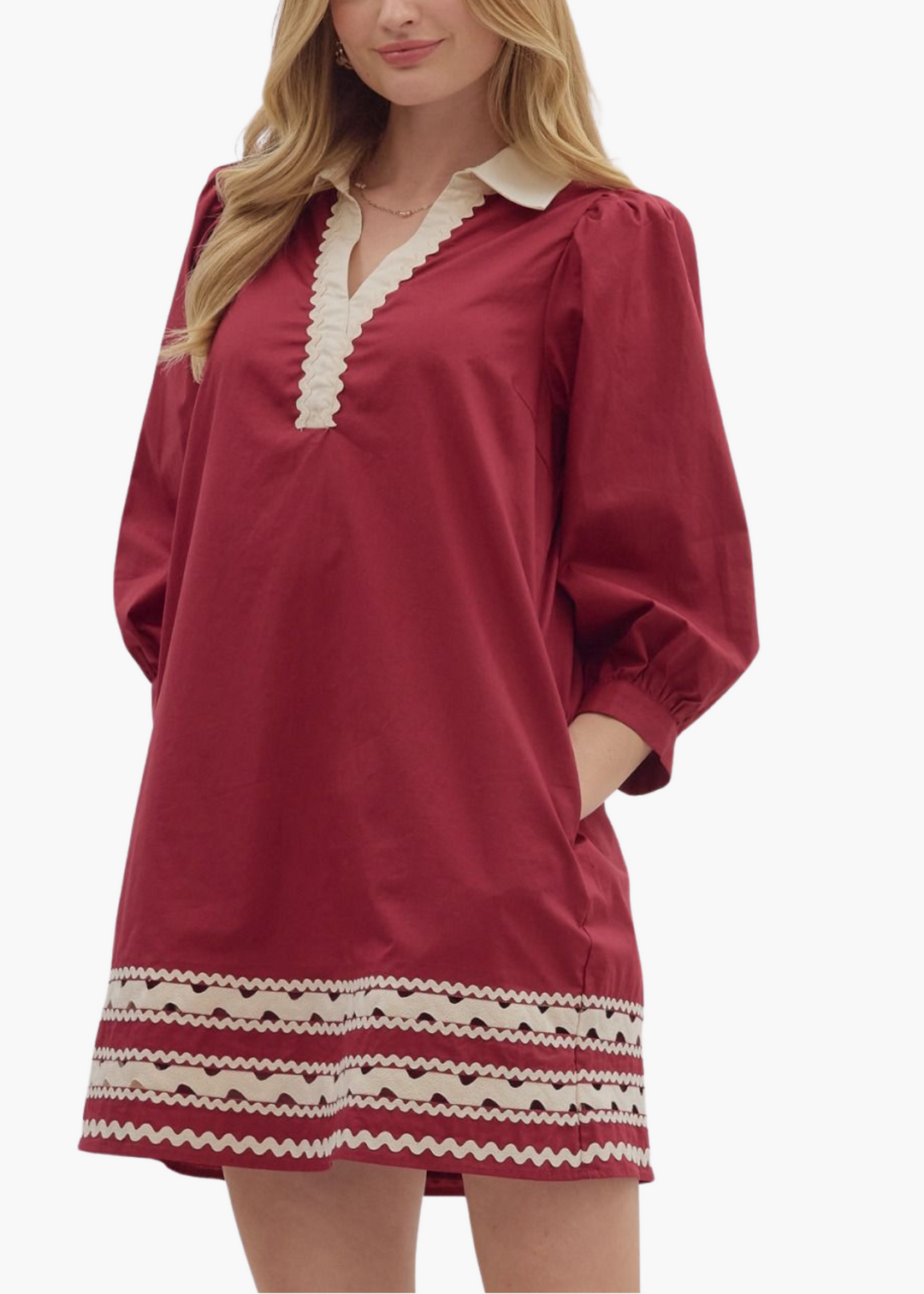 Lina Mini Dress in Garnet