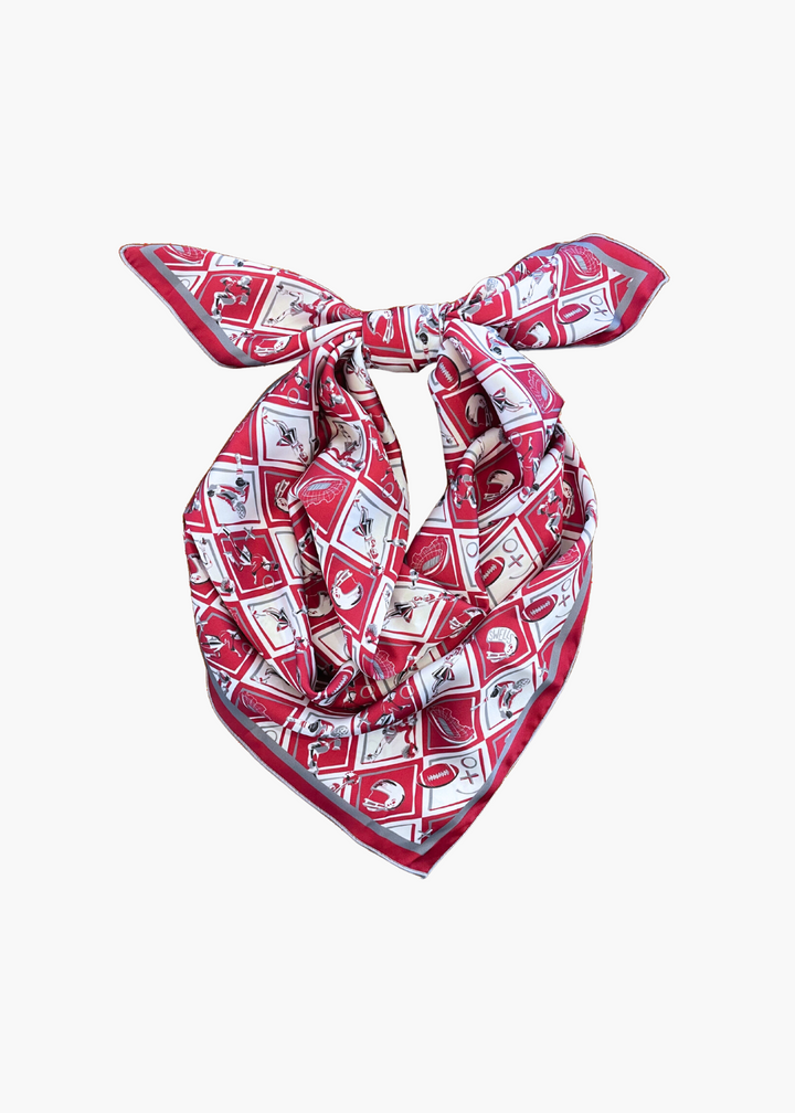 Crimson + Grey Checkerboard Gameday Scarf