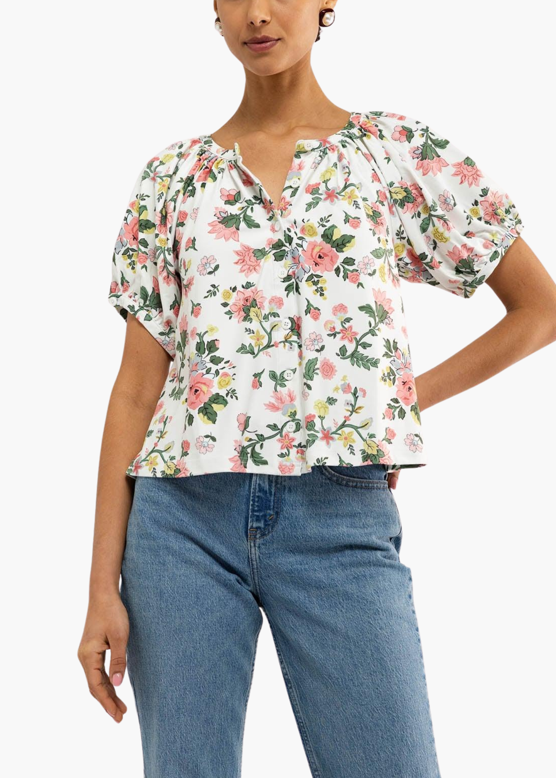 Imogen Top in Chantilly Garden