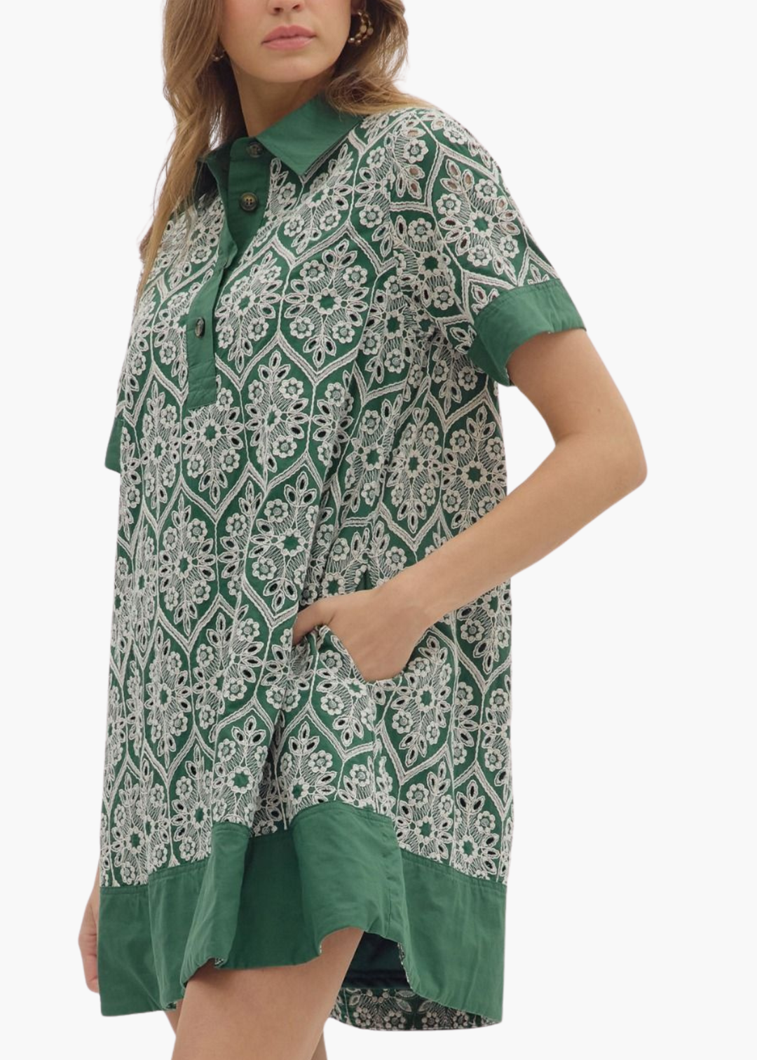 Beckett Dress in Hunter Green Poppy and Pink Beckett Dress in Hunter Green Poppy and Pink