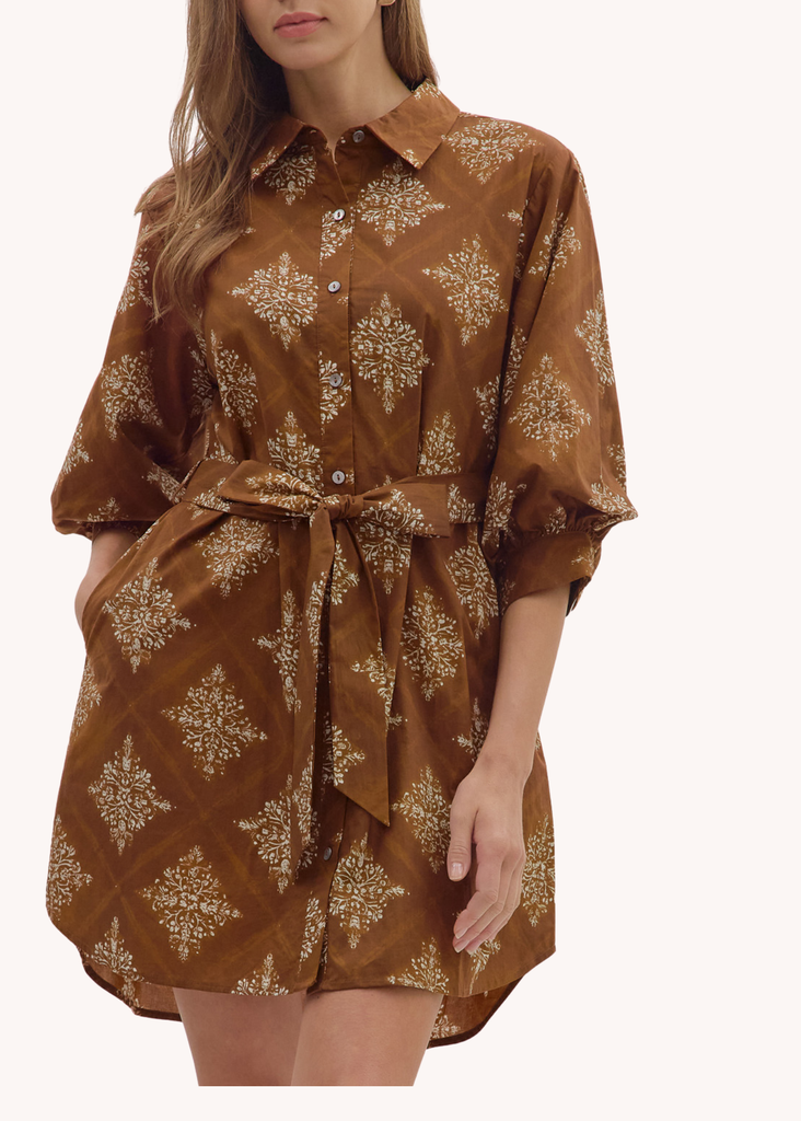 Millie Dress in Brown M
