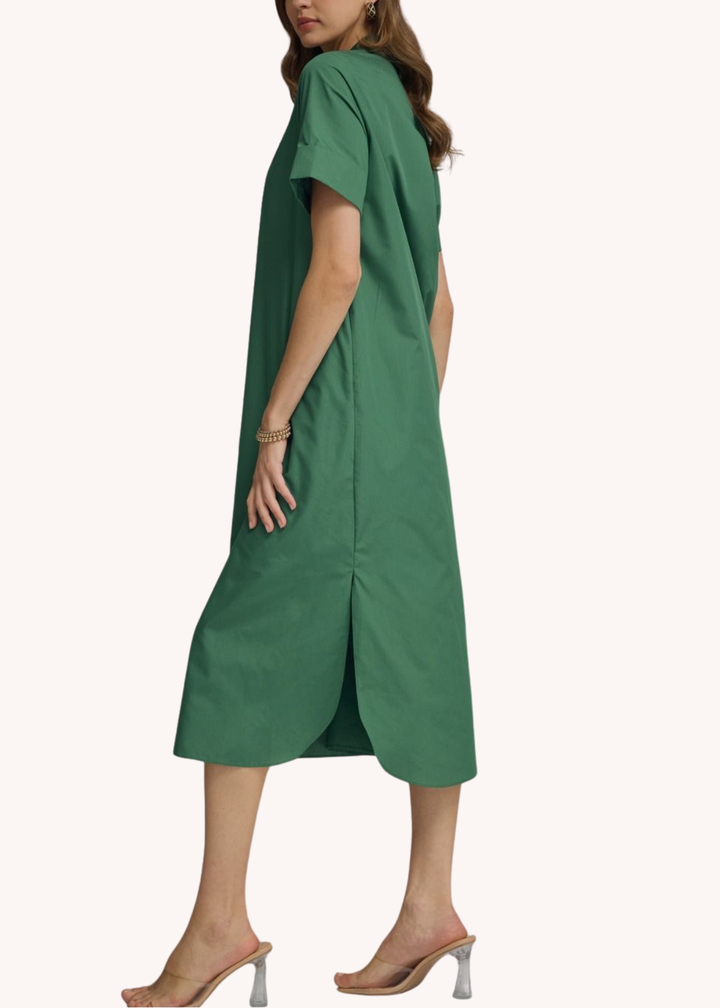 Sloane Midi Dress in Hunter Green