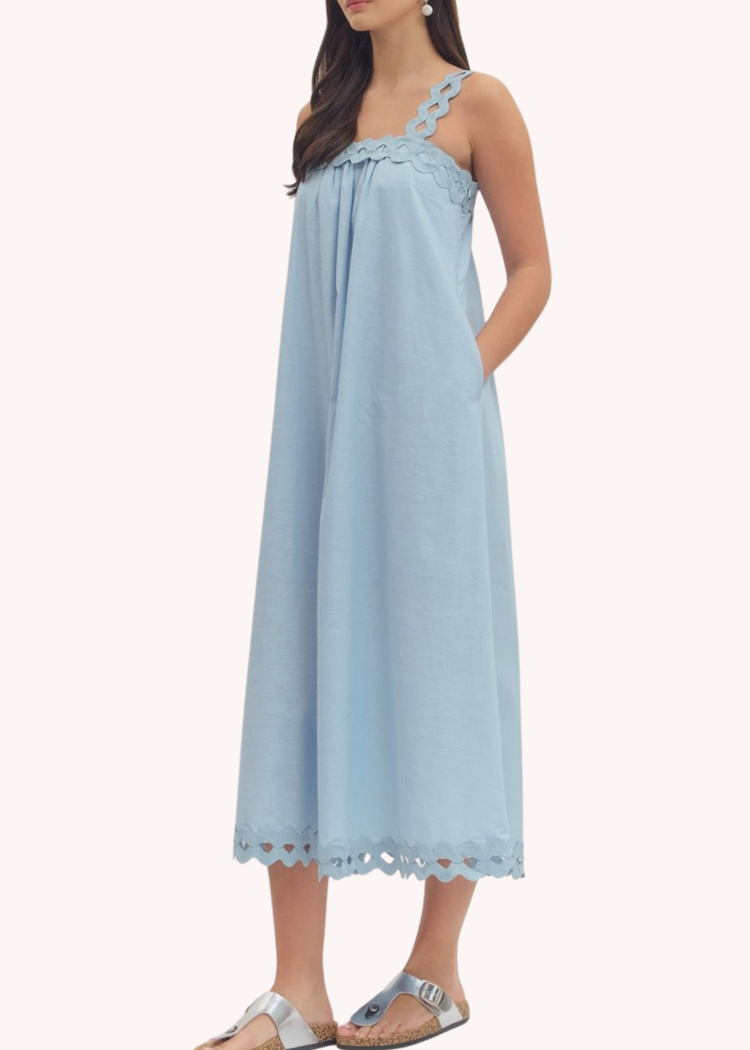 cotton linen summer dresses Summer Cotton Linen Midi Dress – Poppy and Pink