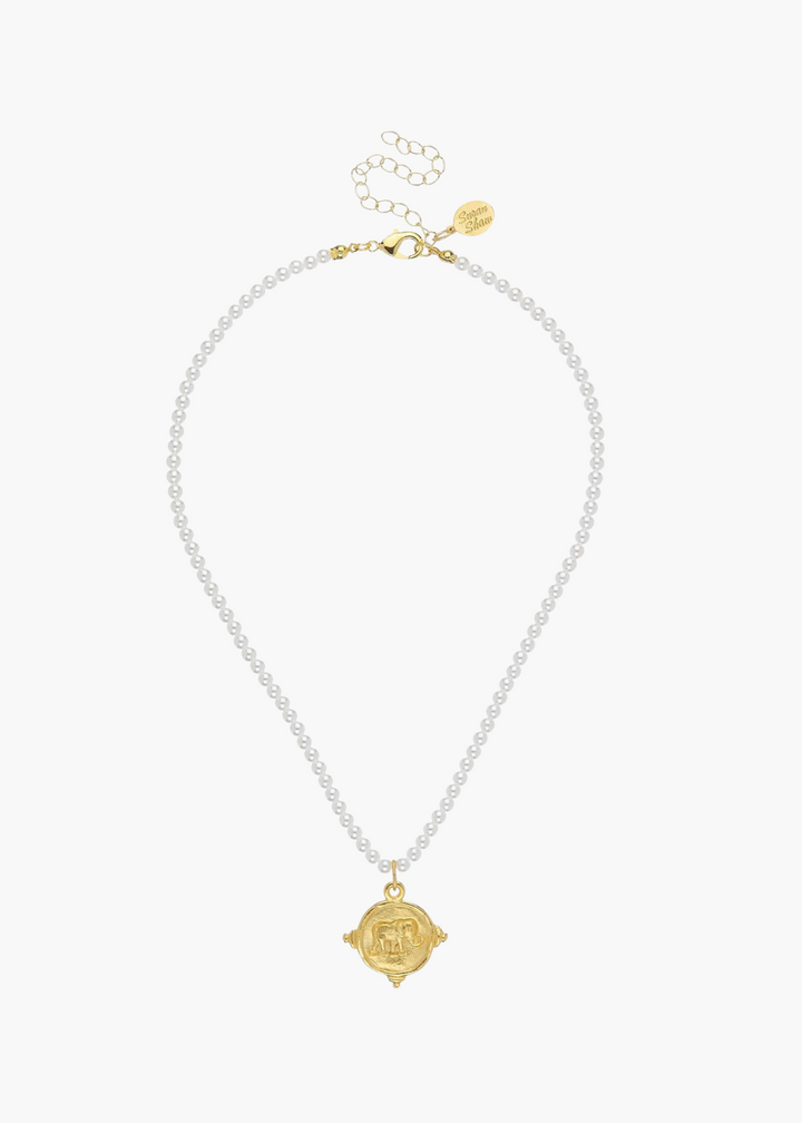 Alys Elephant Pearl Necklace