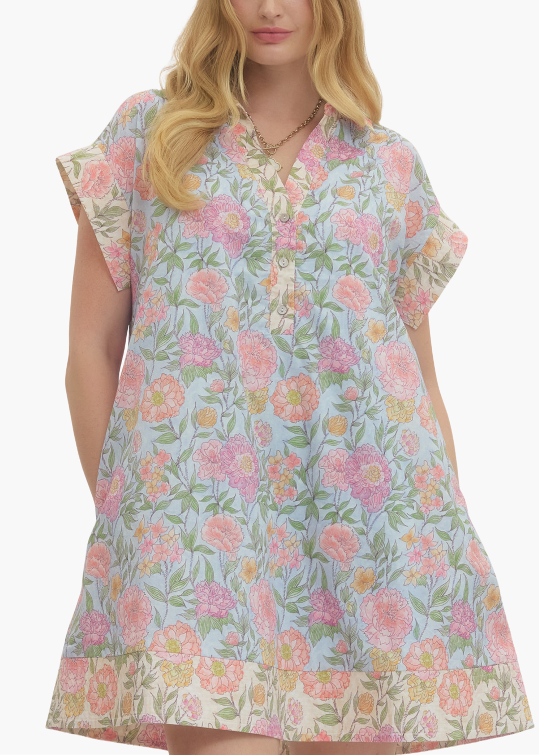 Valeria Mini Dress in Light Blue