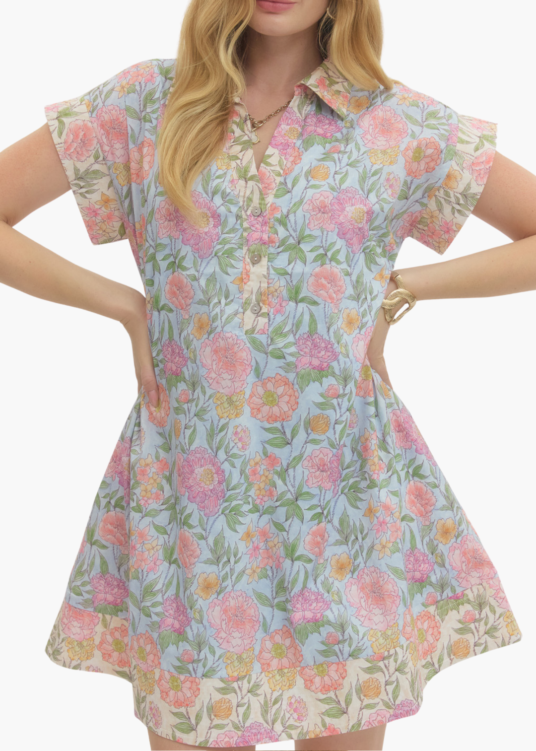 Valeria Mini Dress in Light Blue