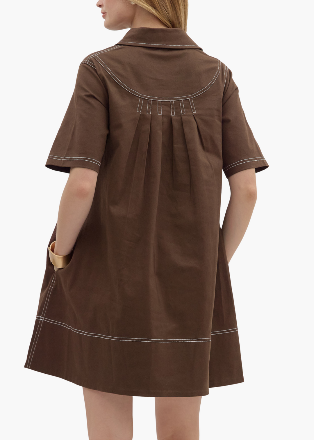 Mae Mini Dress in Brown