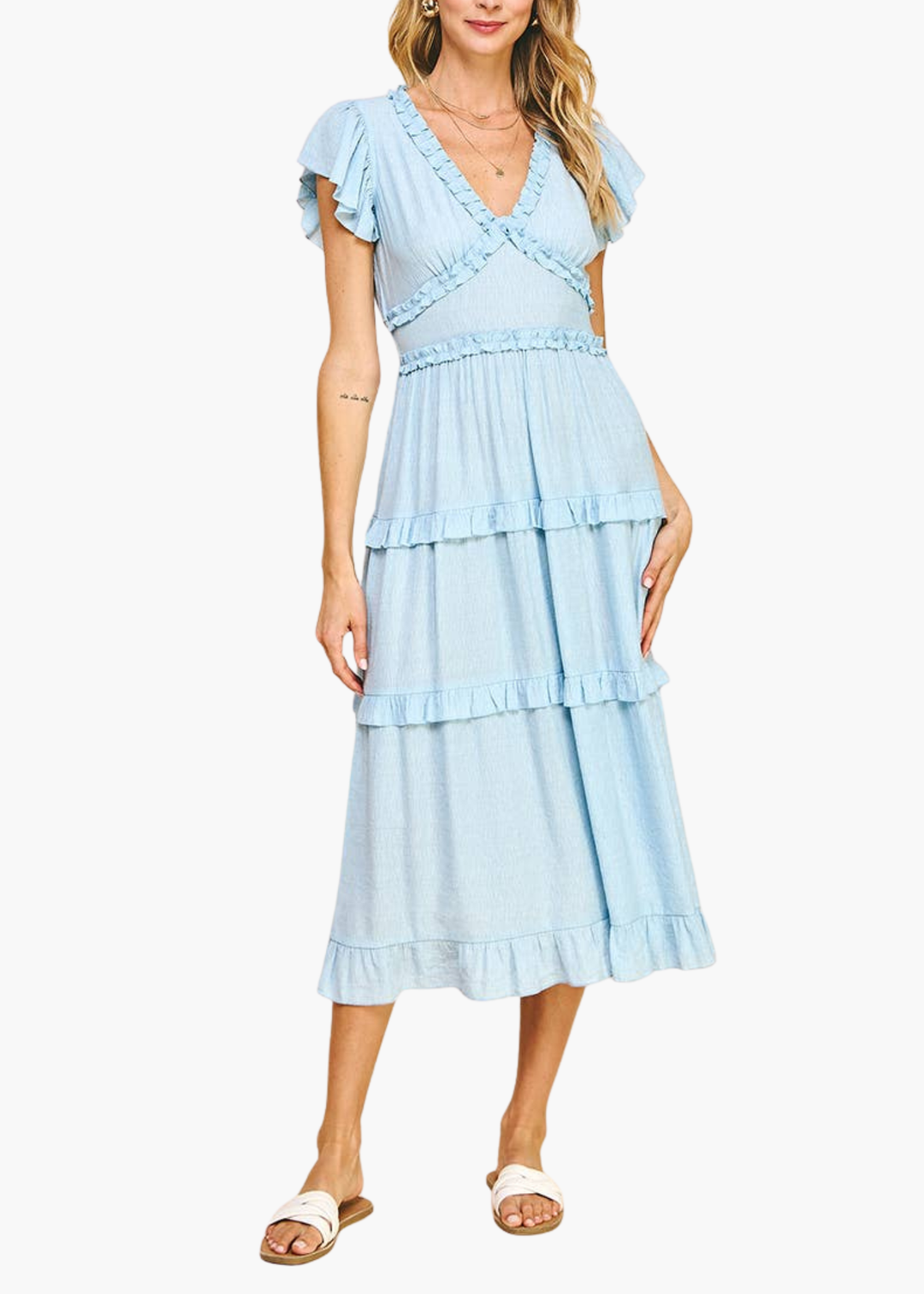 Laurel Midi Dress in Sky