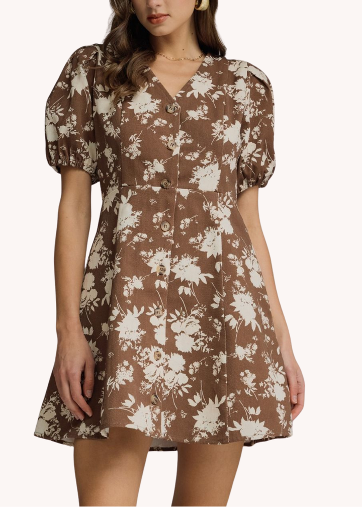 Katie Mini Dress in Brown