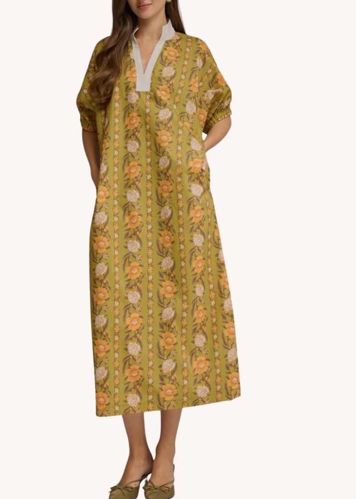 Baylor Midi Dress in Marigold