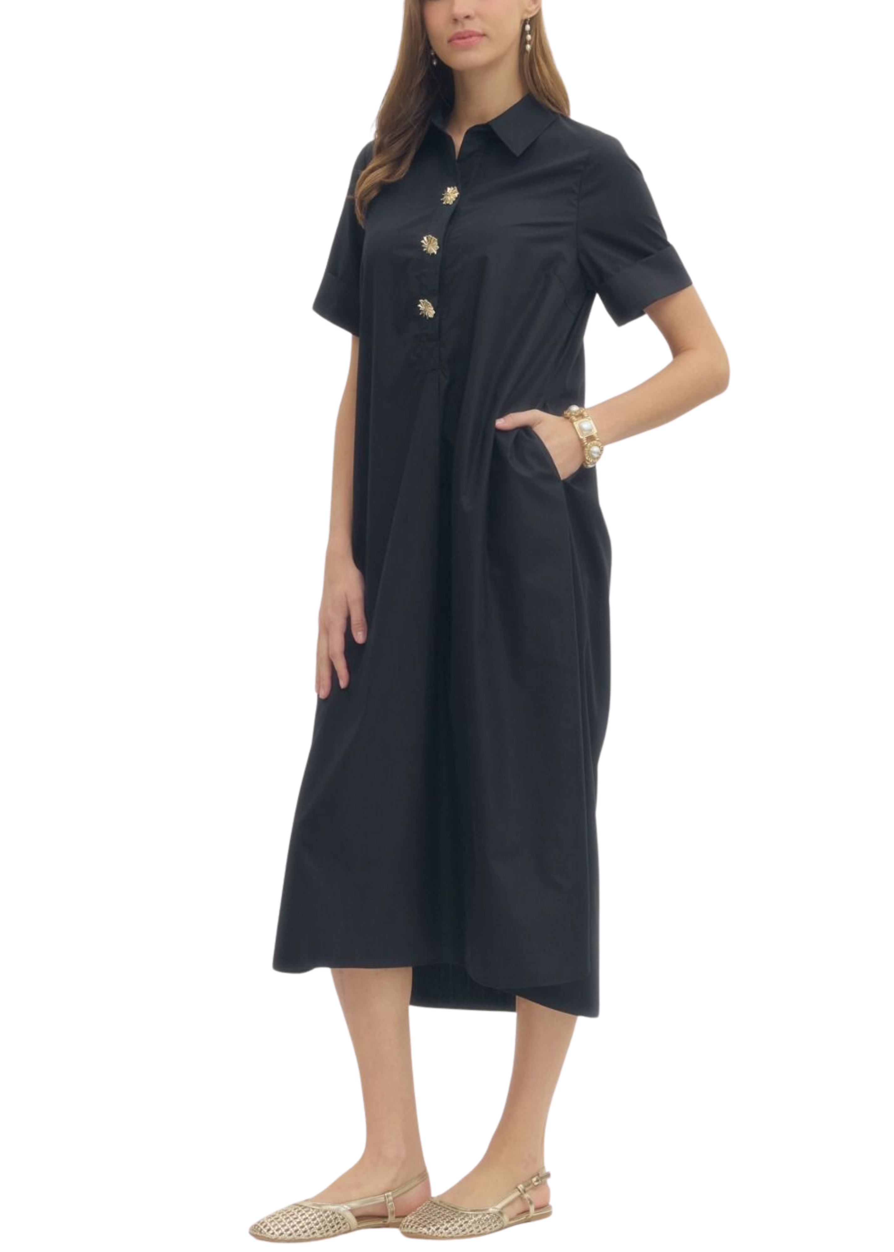 Sloane Midi Dress in Navy