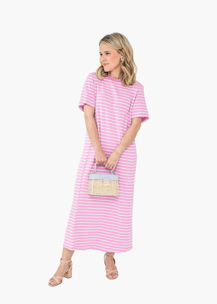 Briar Striped Dress in Lilac