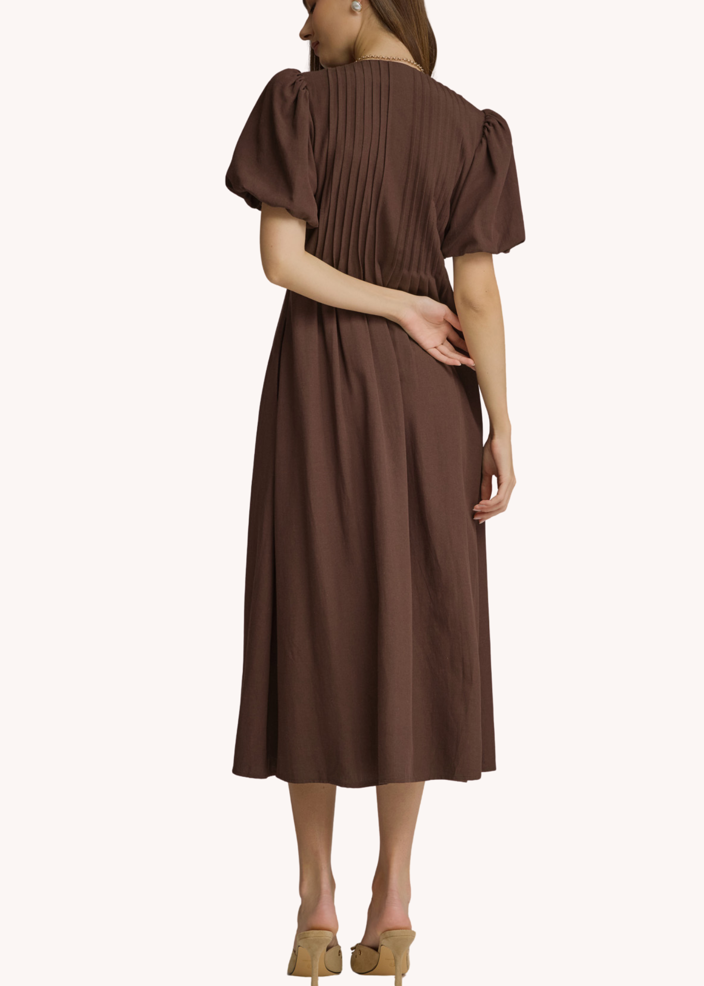 Graham Midi Dress in Chocolate