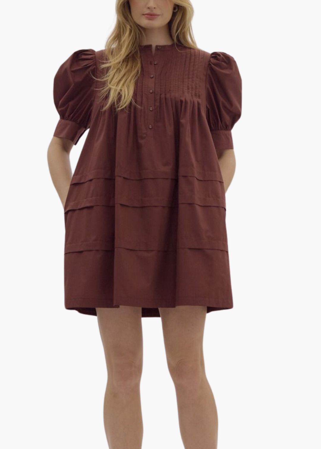 Charlotte Mini Dress in Espresso