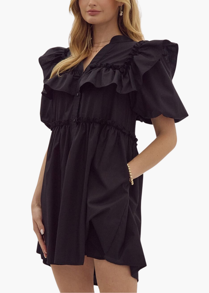 Meredith Mini Dress in Black