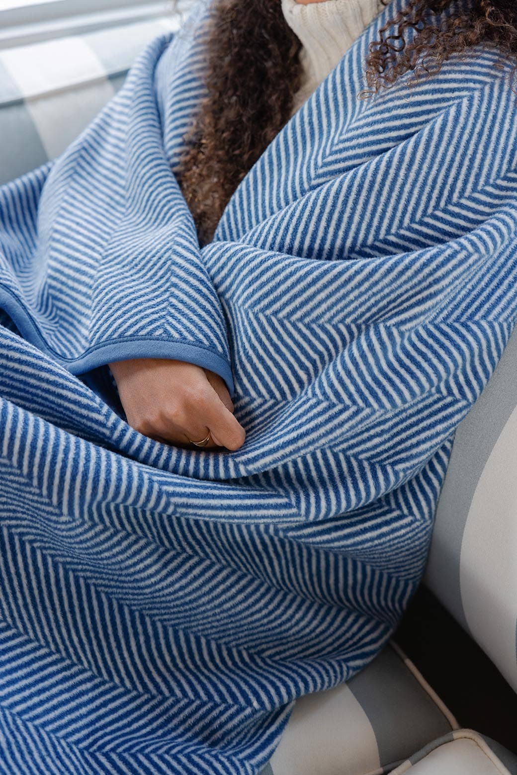 Chappy Wrap Blanket in Harborview Herringbone