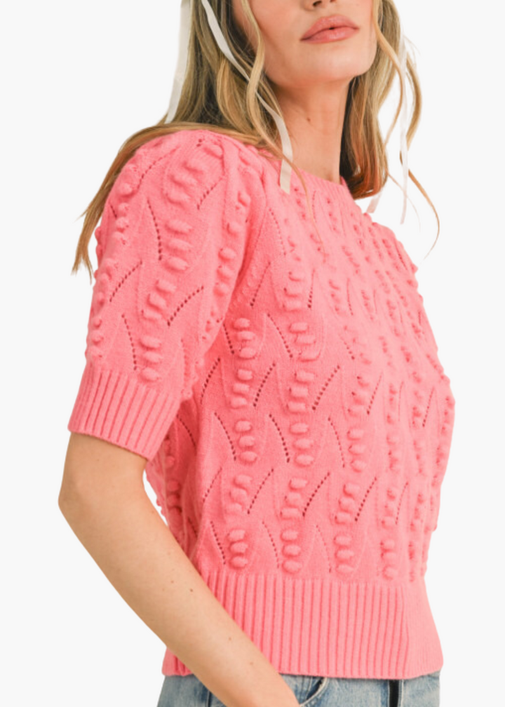 Penelope Knit Sweater in Coral