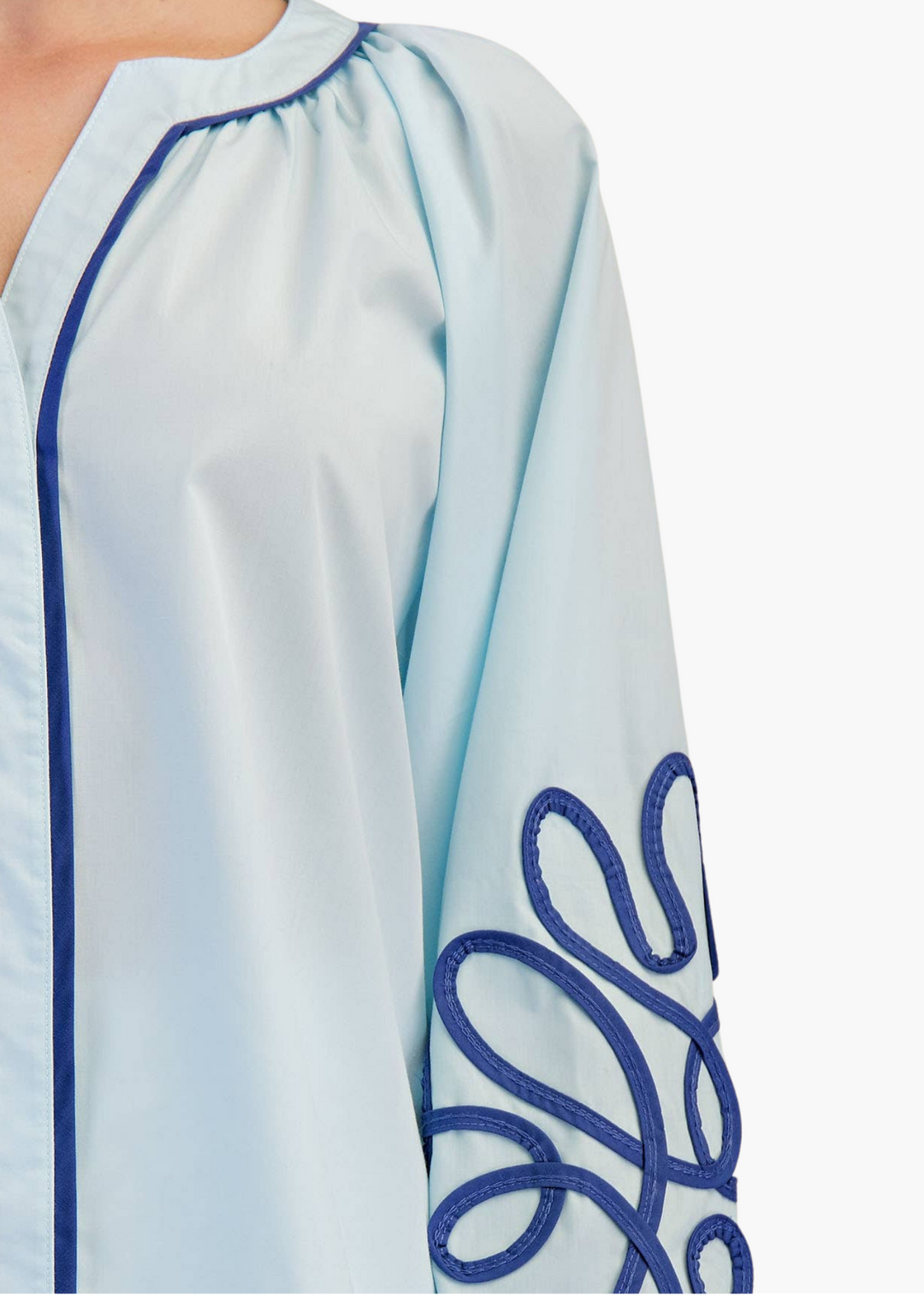 Mirabel Puff Sleeve Top in Light Blue