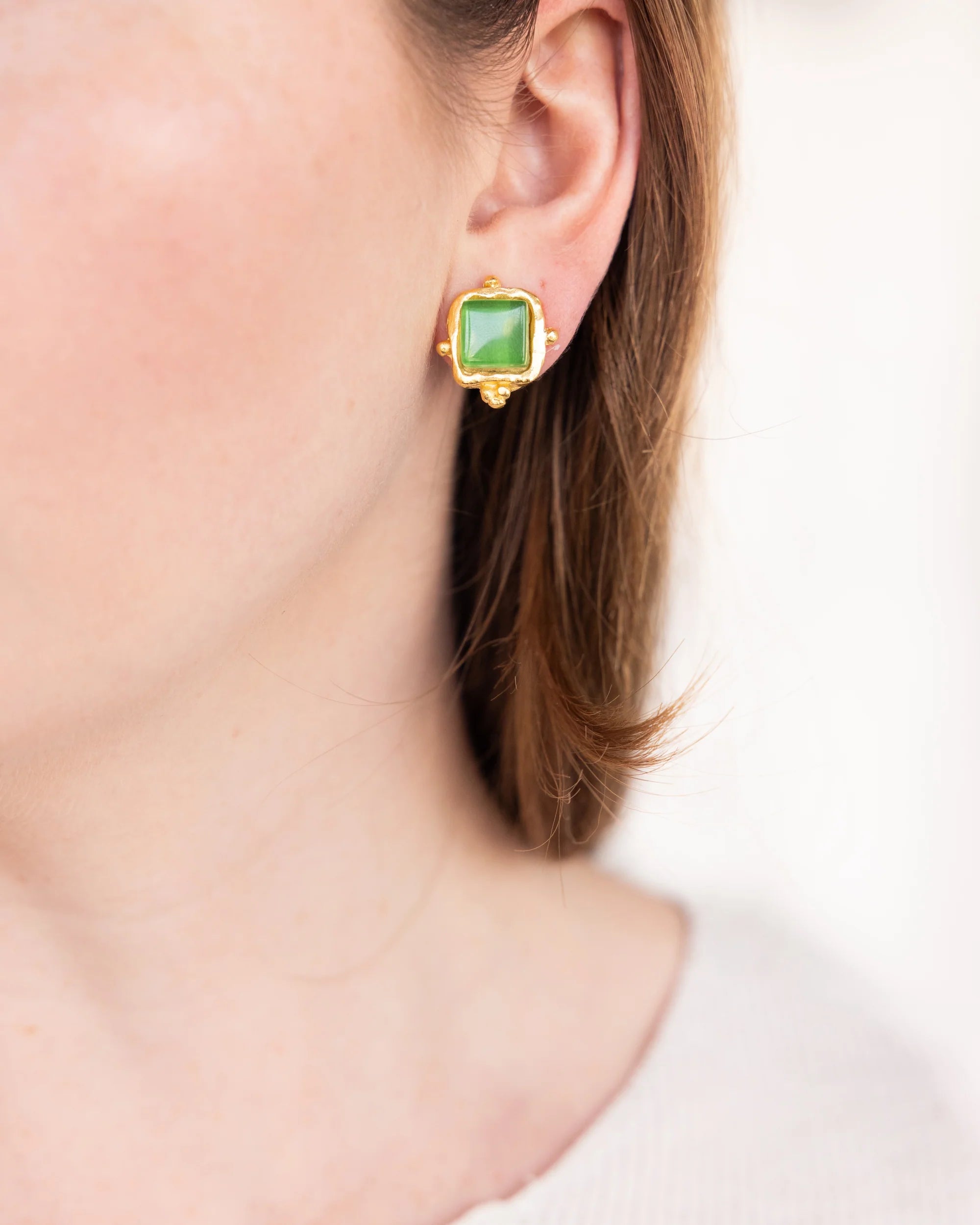 Charlotte Studs in Lime