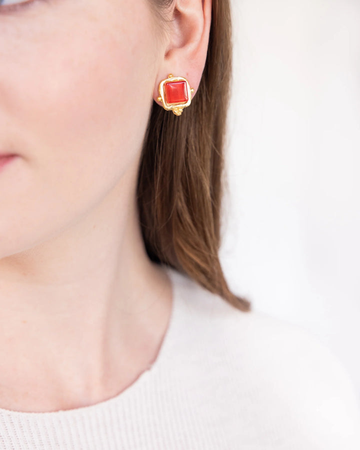 Charlotte Studs in Crimson